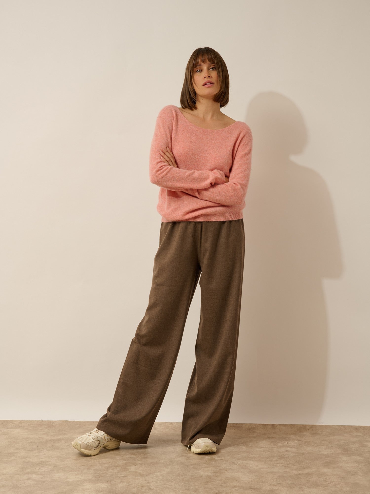 fiona pull col bateau corail chiné