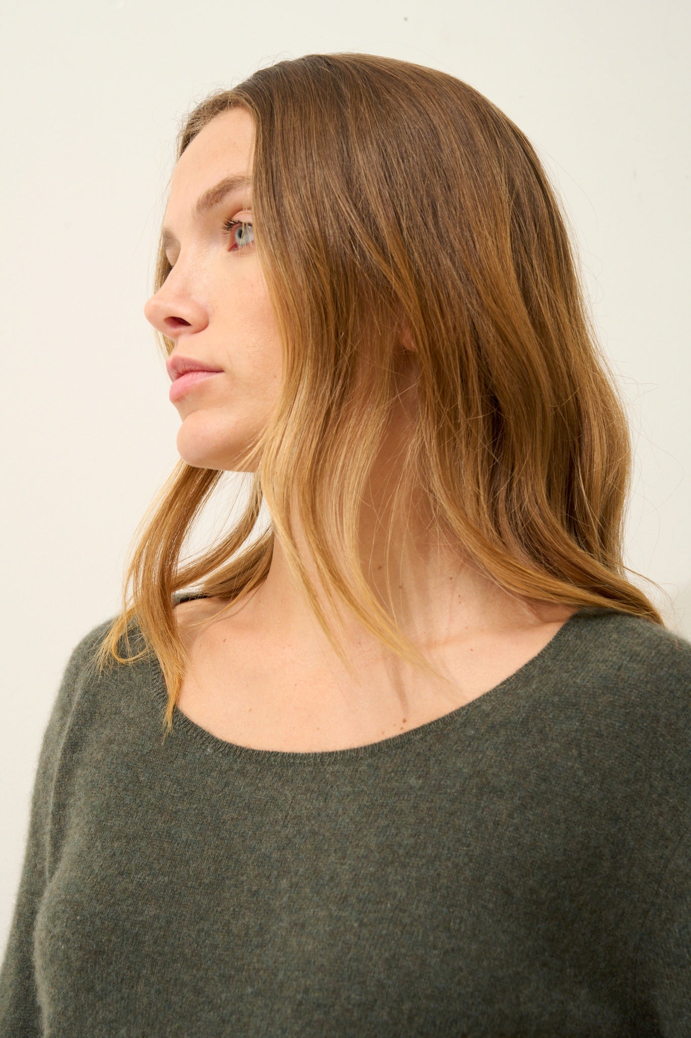 FIONA pull col bateau kaki chiné