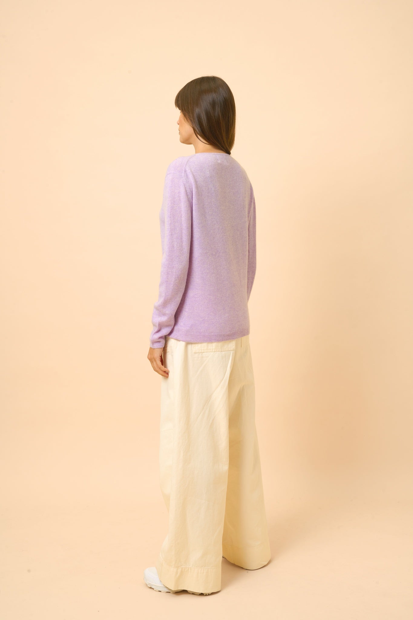 FIONA mauve mottled boat-neck sweater