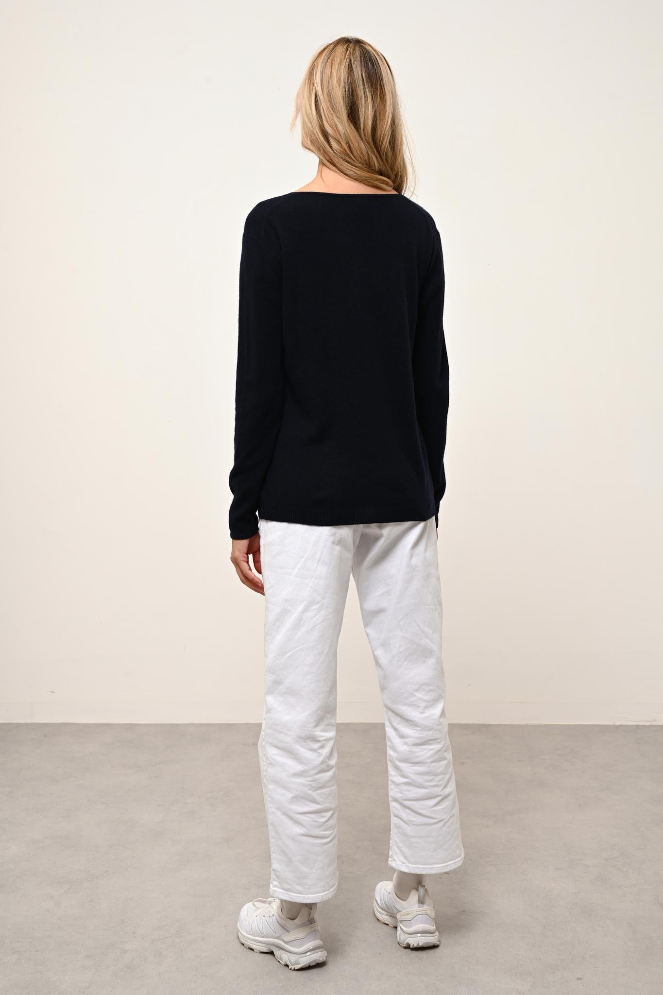 FIONA pull col bateau navy