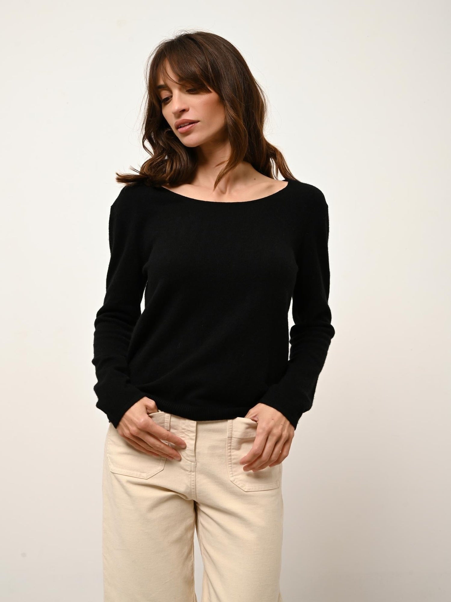 FIONA pull col bateau noir
