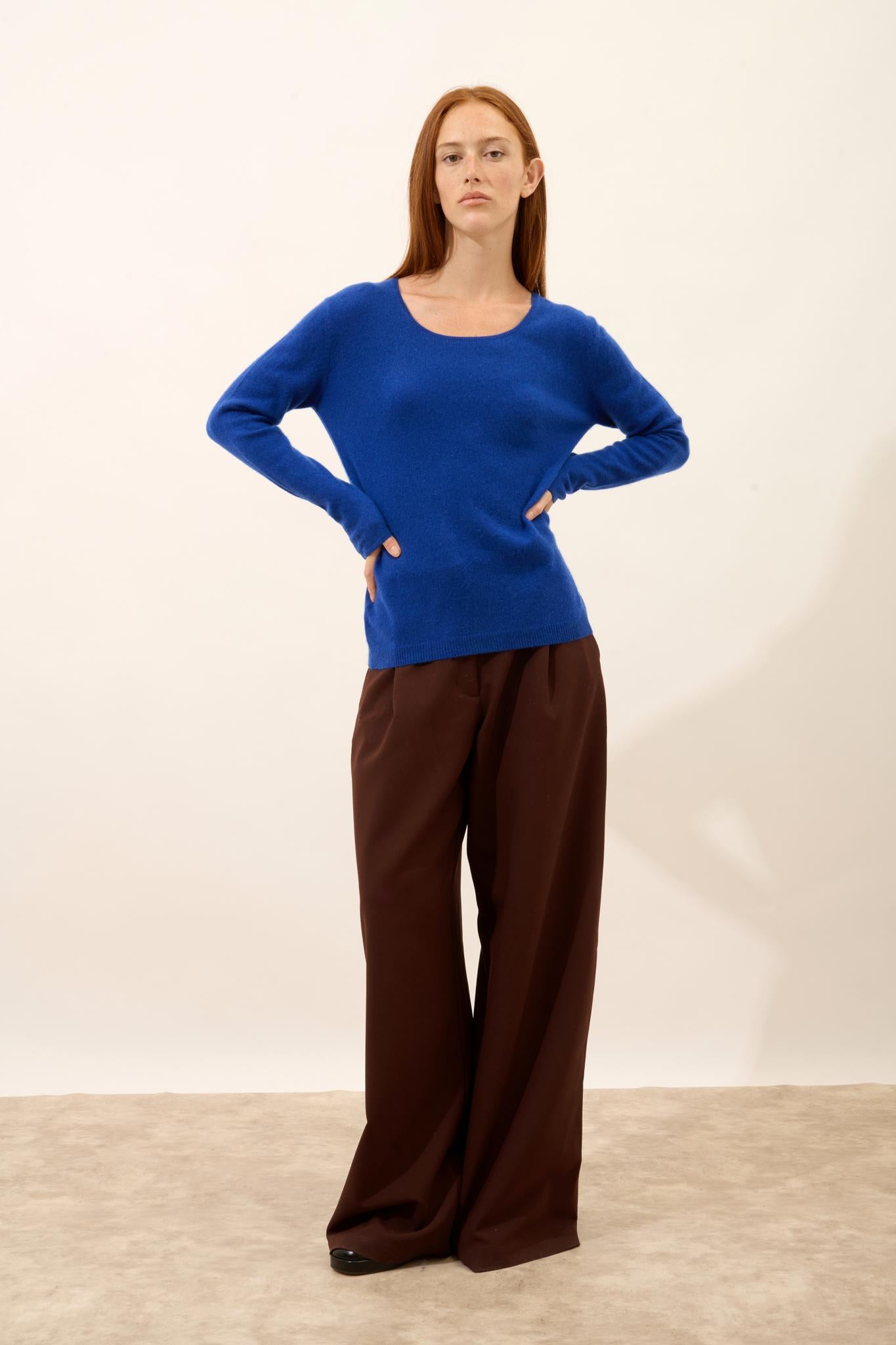 FIONA ultramarine boat-neck sweater