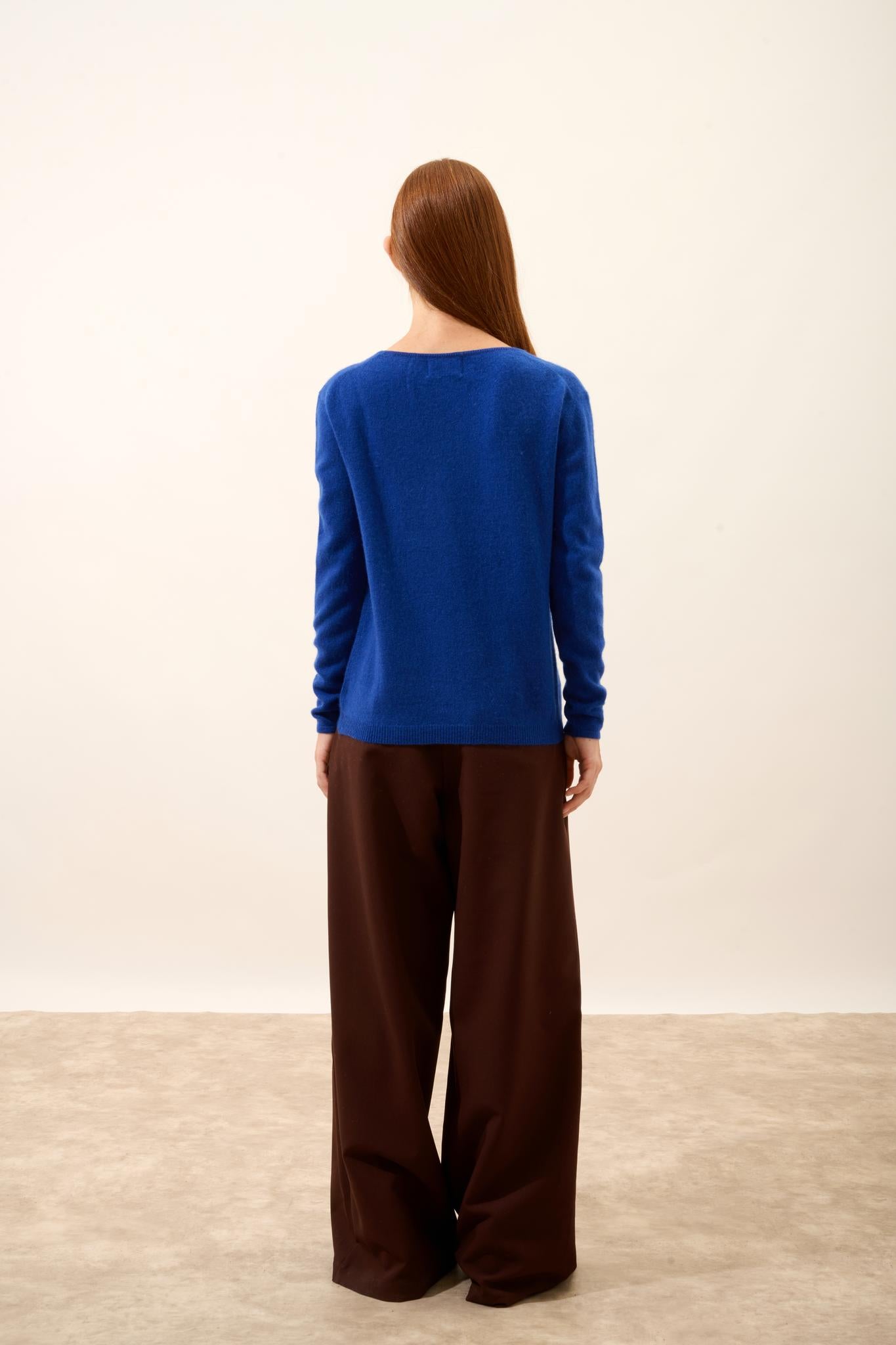 FIONA ultramarine boat-neck sweater