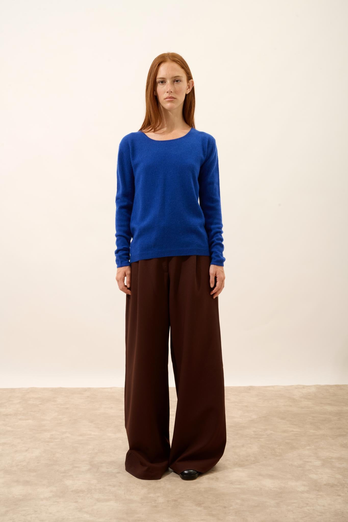 FIONA ultramarine boat-neck sweater