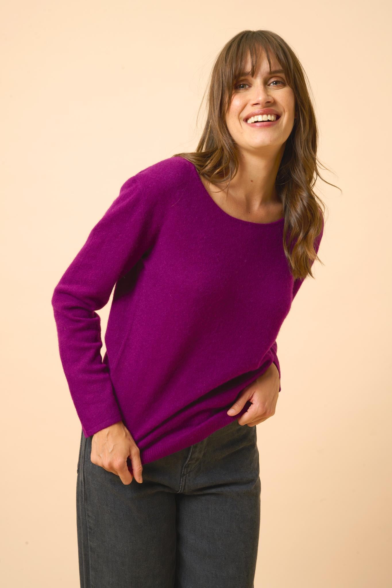 FIONA pull col bateau prune