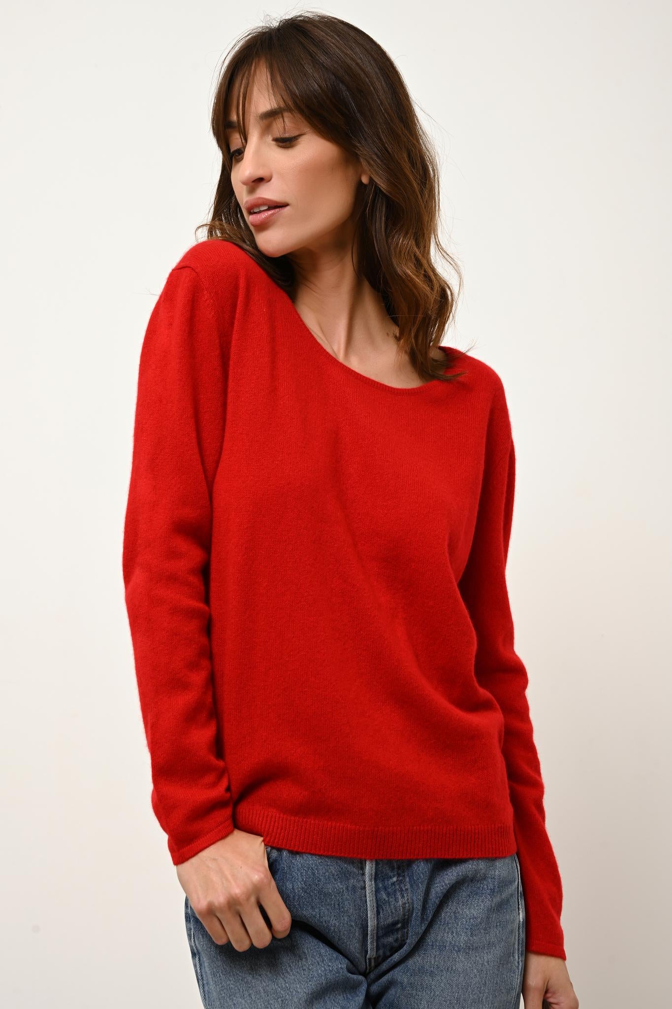 FIONA pull col bateau rouge