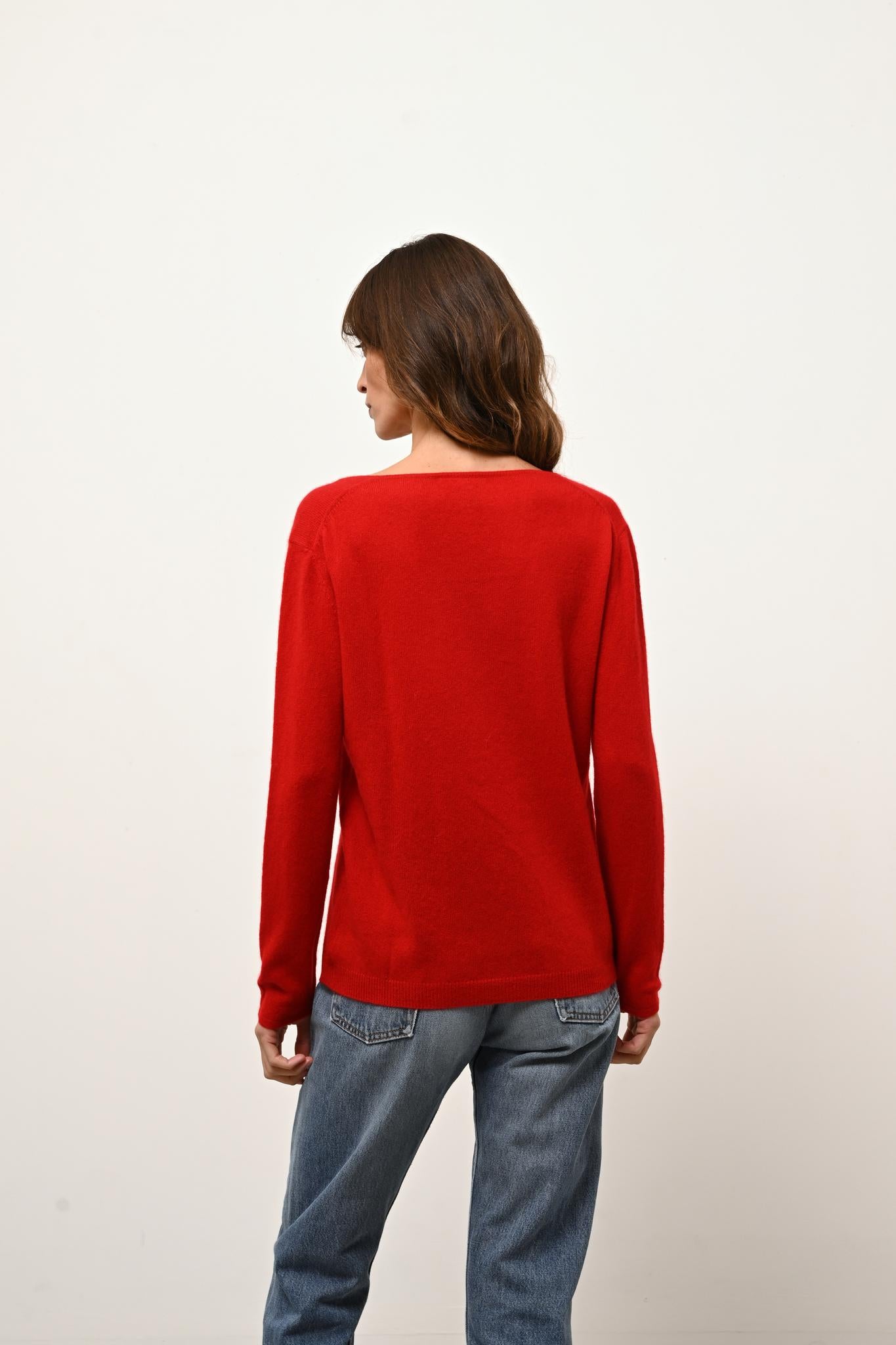 FIONA pull col bateau rouge