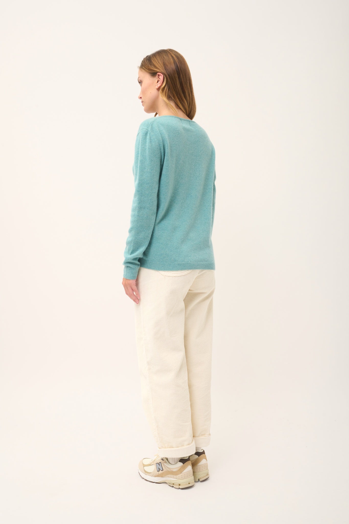 FIONA boat-neck sweater mottled green