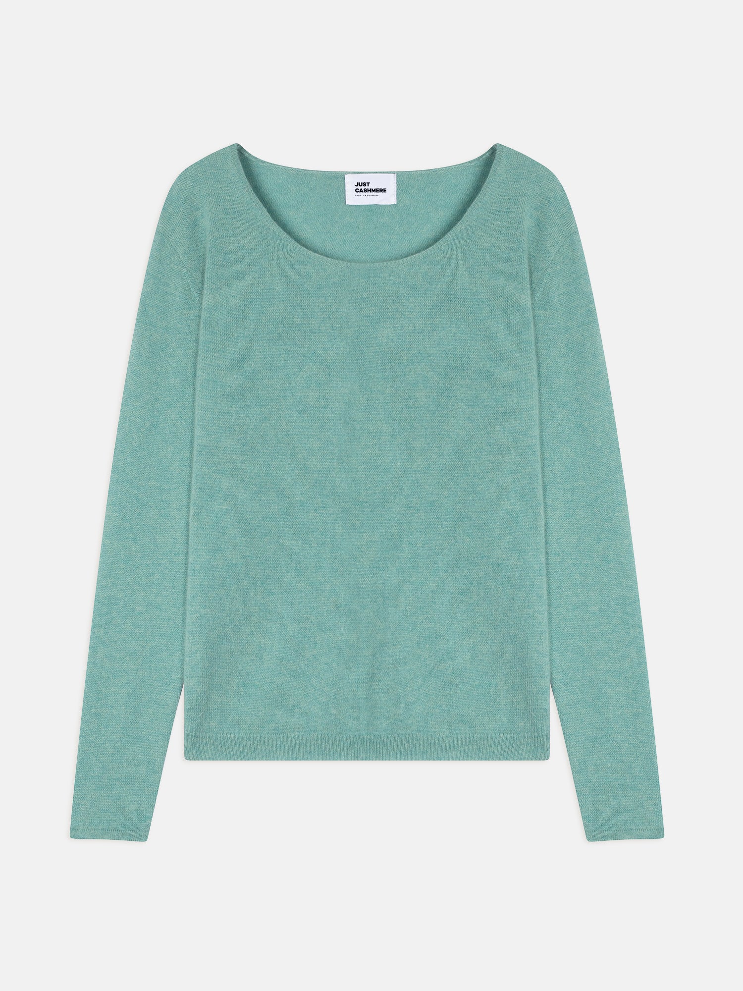 FIONA boat-neck sweater mottled green
