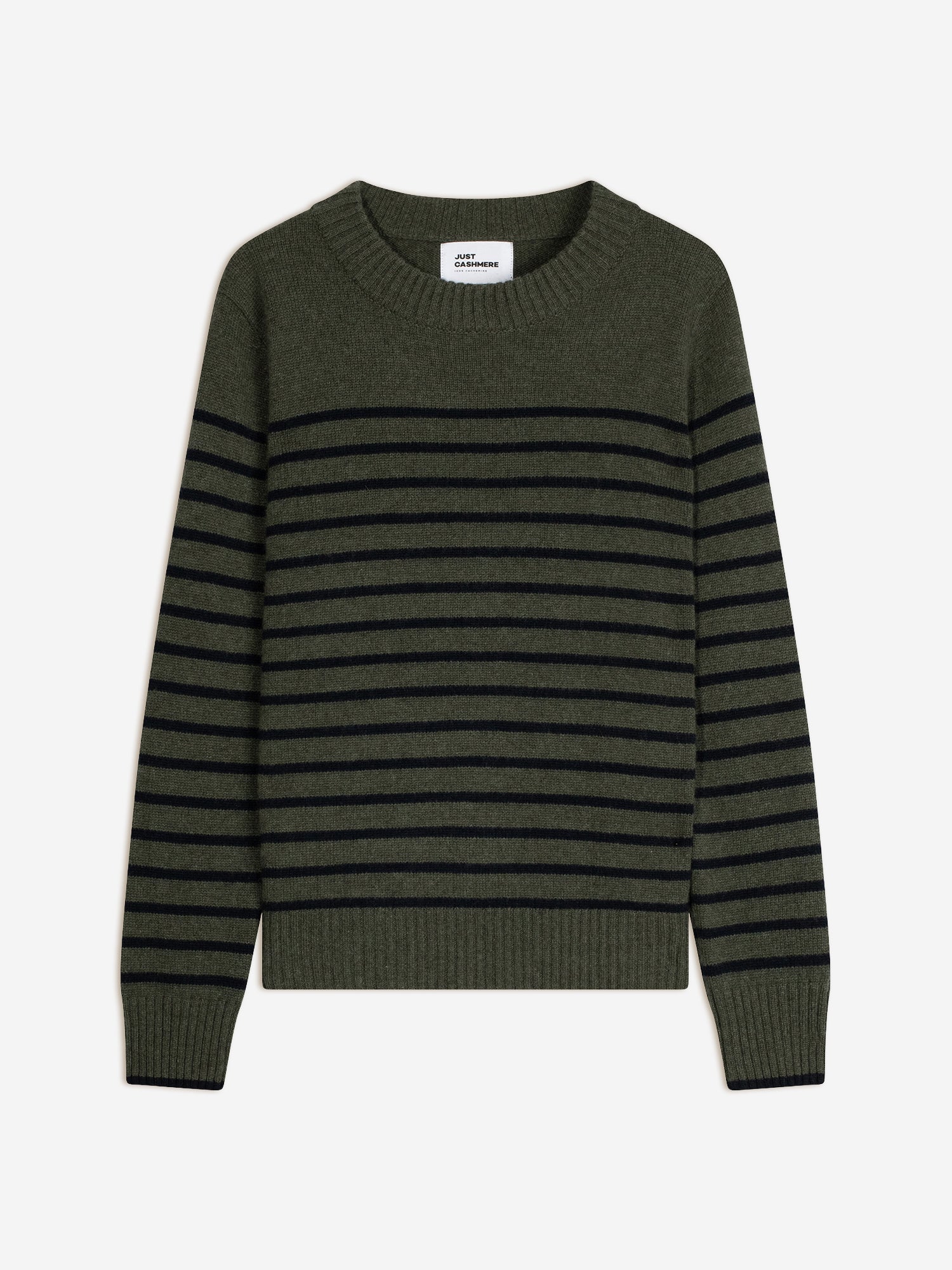 FIORA pull col rond 4 fils bi-color navy/kaki chiné