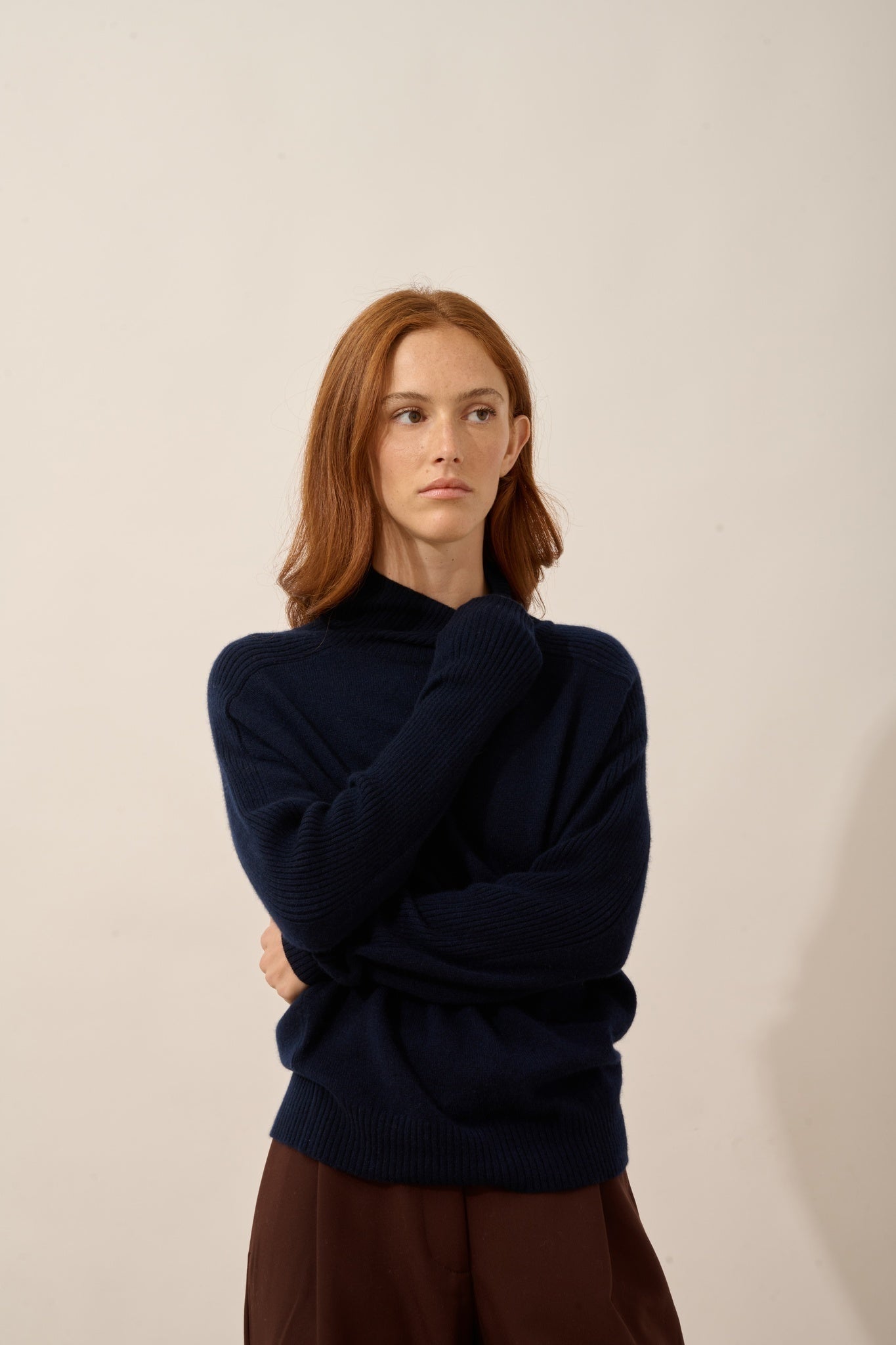 FIORINA pull col roulé navy