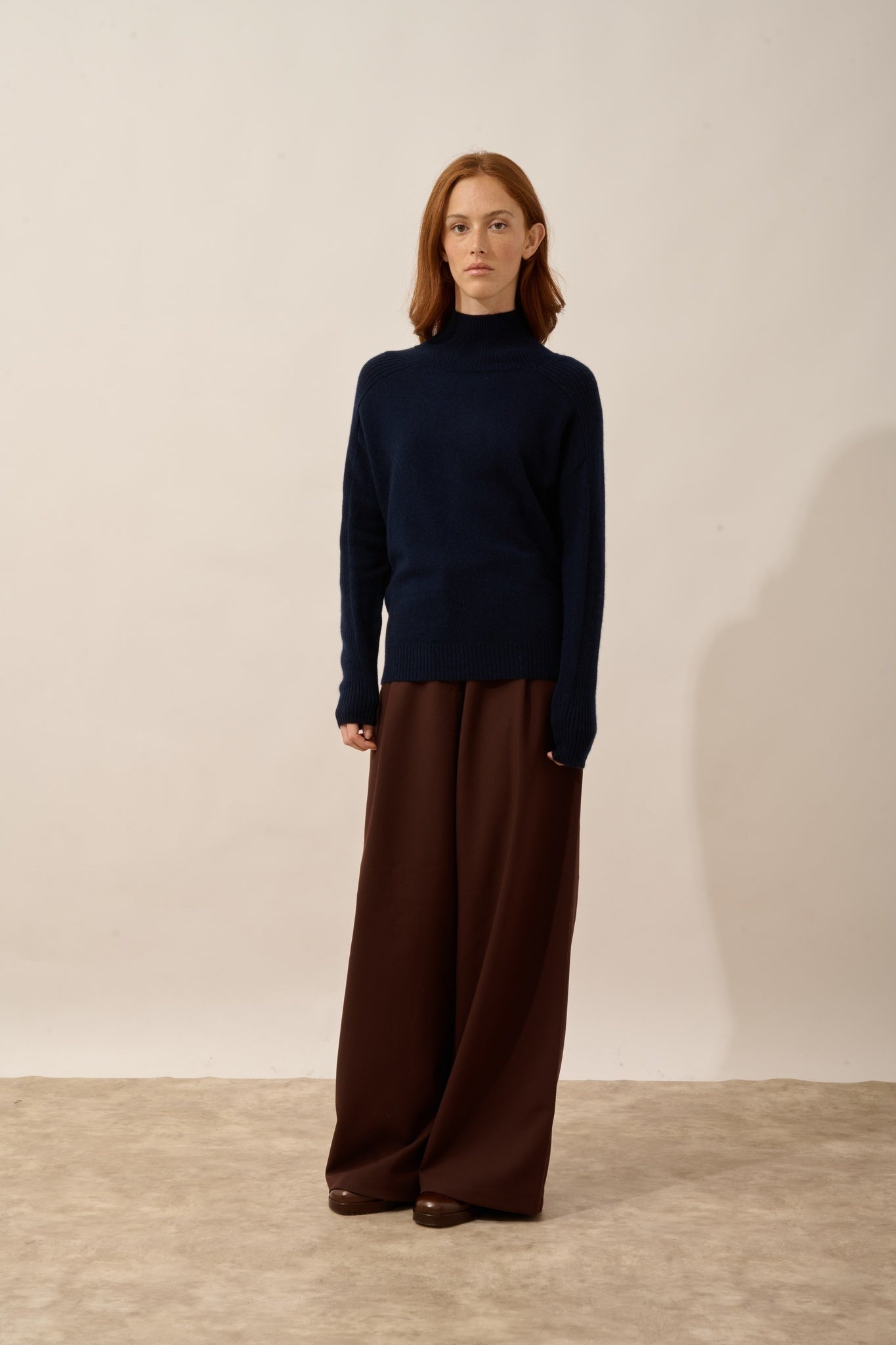 FIORINA pull col roulé navy