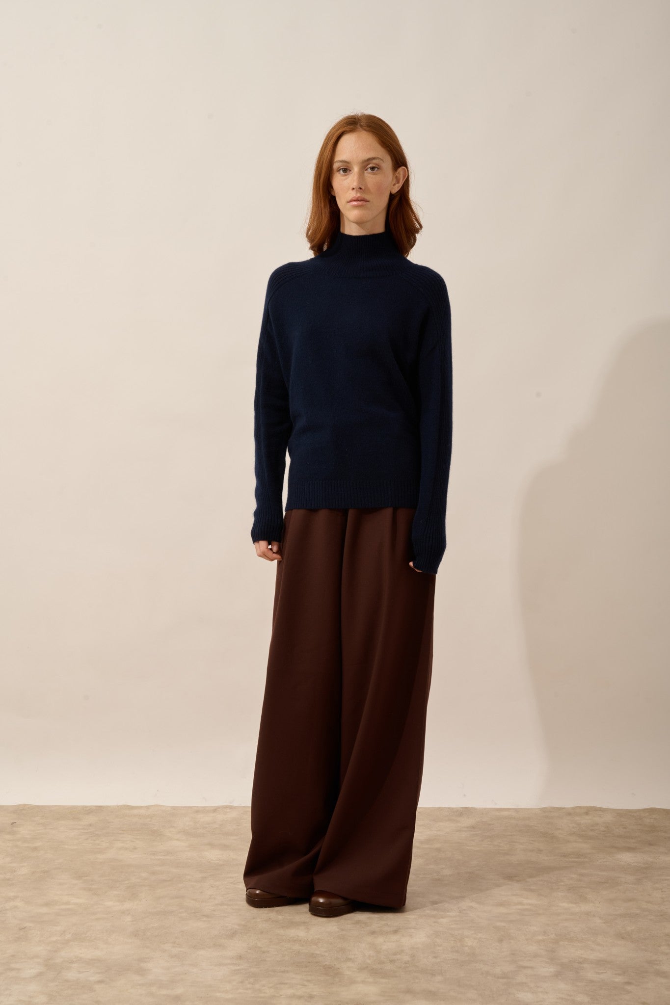 fiorina pull col roulé navy