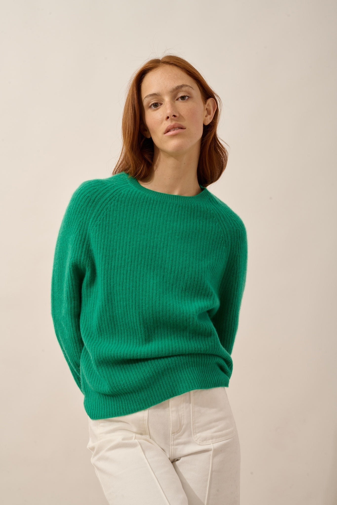 FRIO pull col rond 4 fils menthe