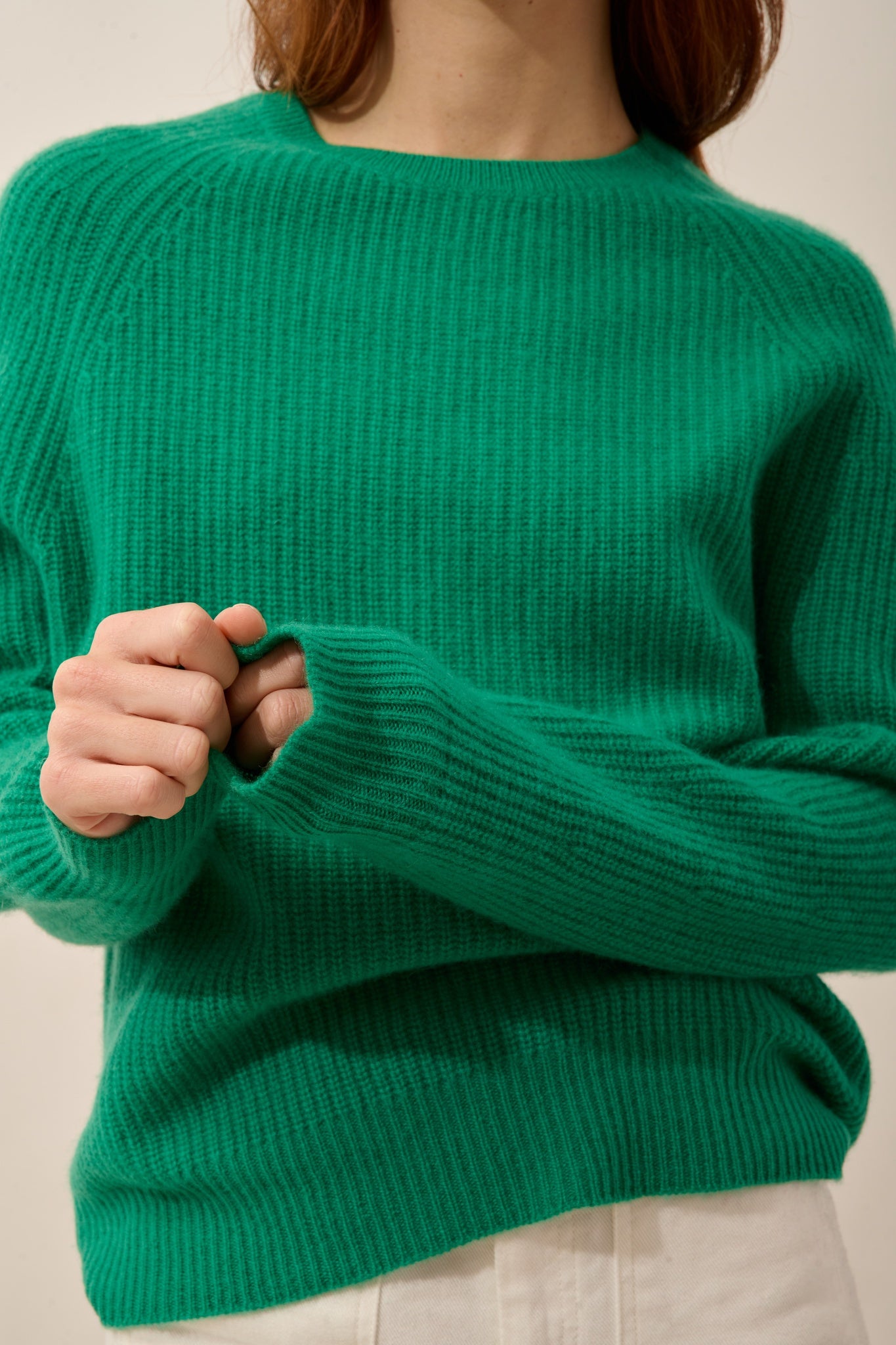 FRIO pull col rond 4 fils menthe