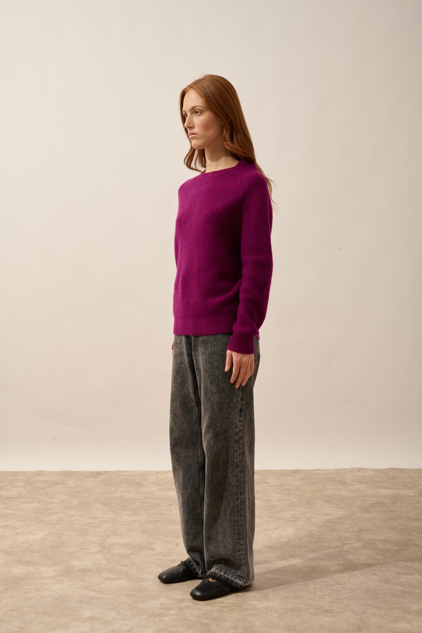 frio pull col rond 4 fils prune