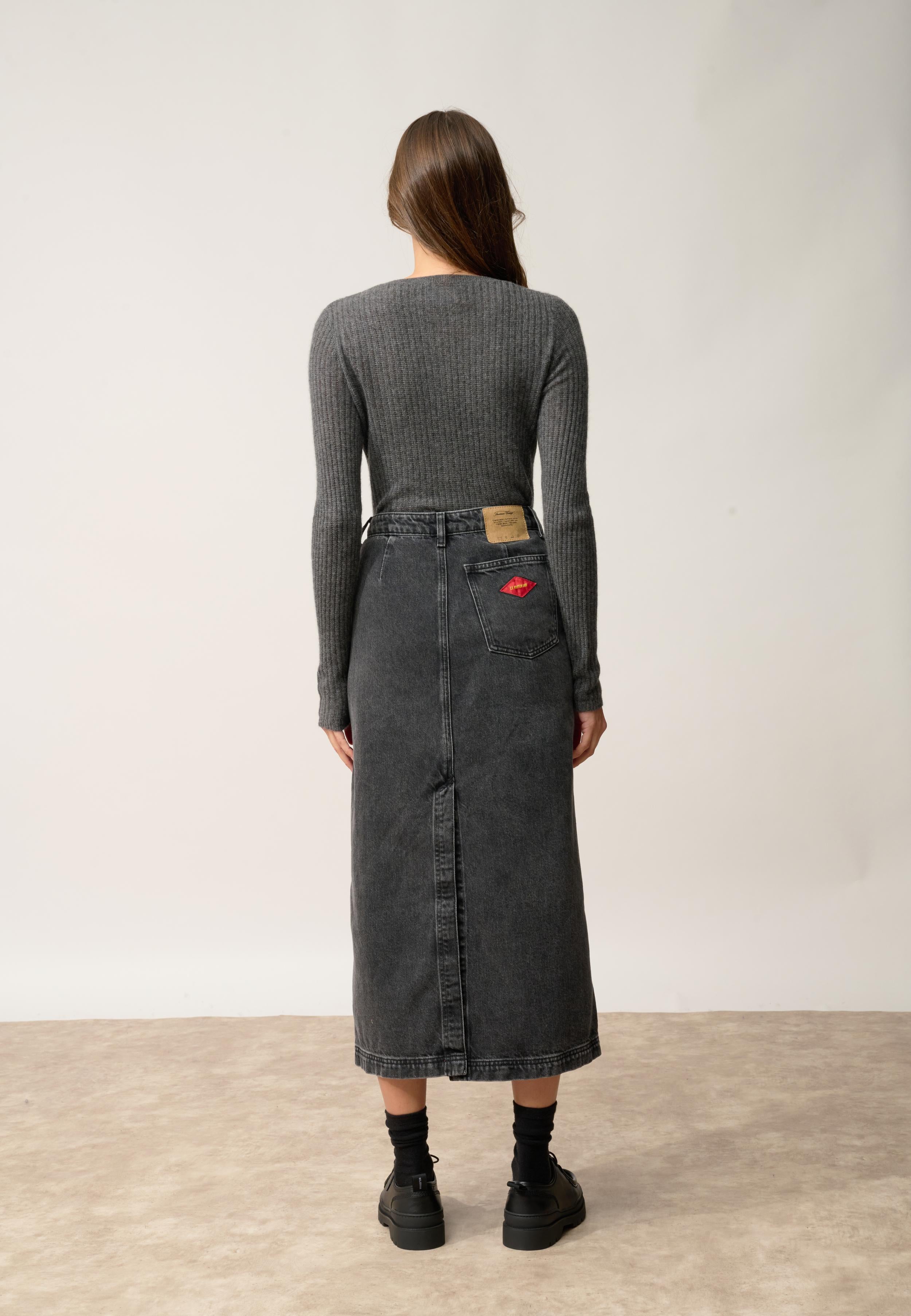 FUNI body col rond anthracite chiné