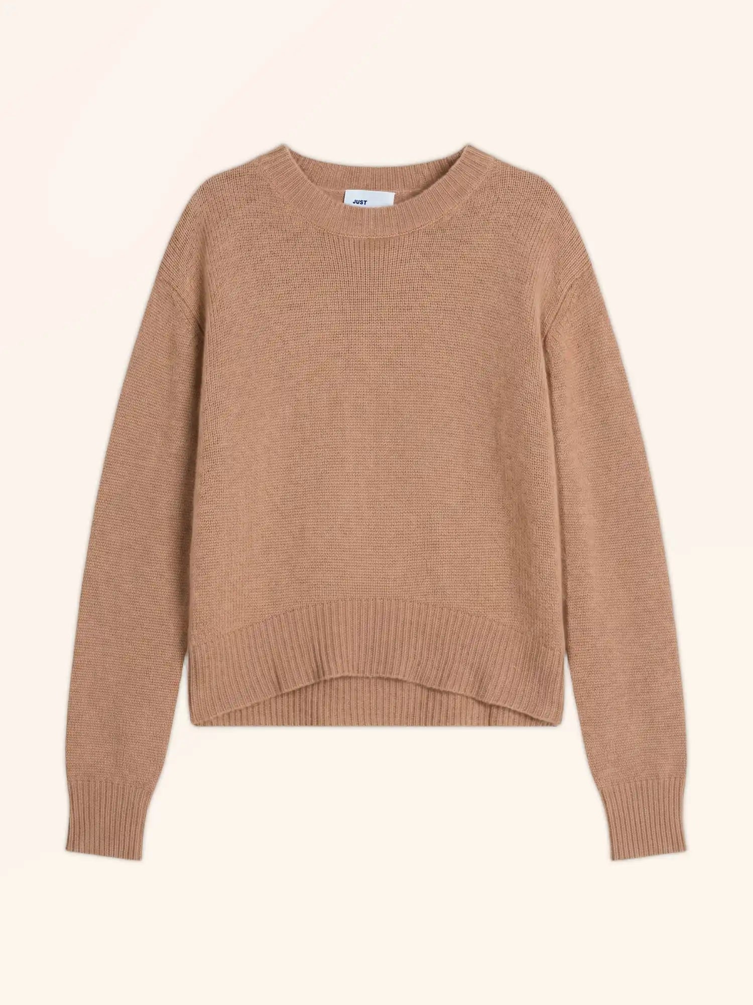 MARGAUX Pull Col Rond 6 Fils Camel Chiné