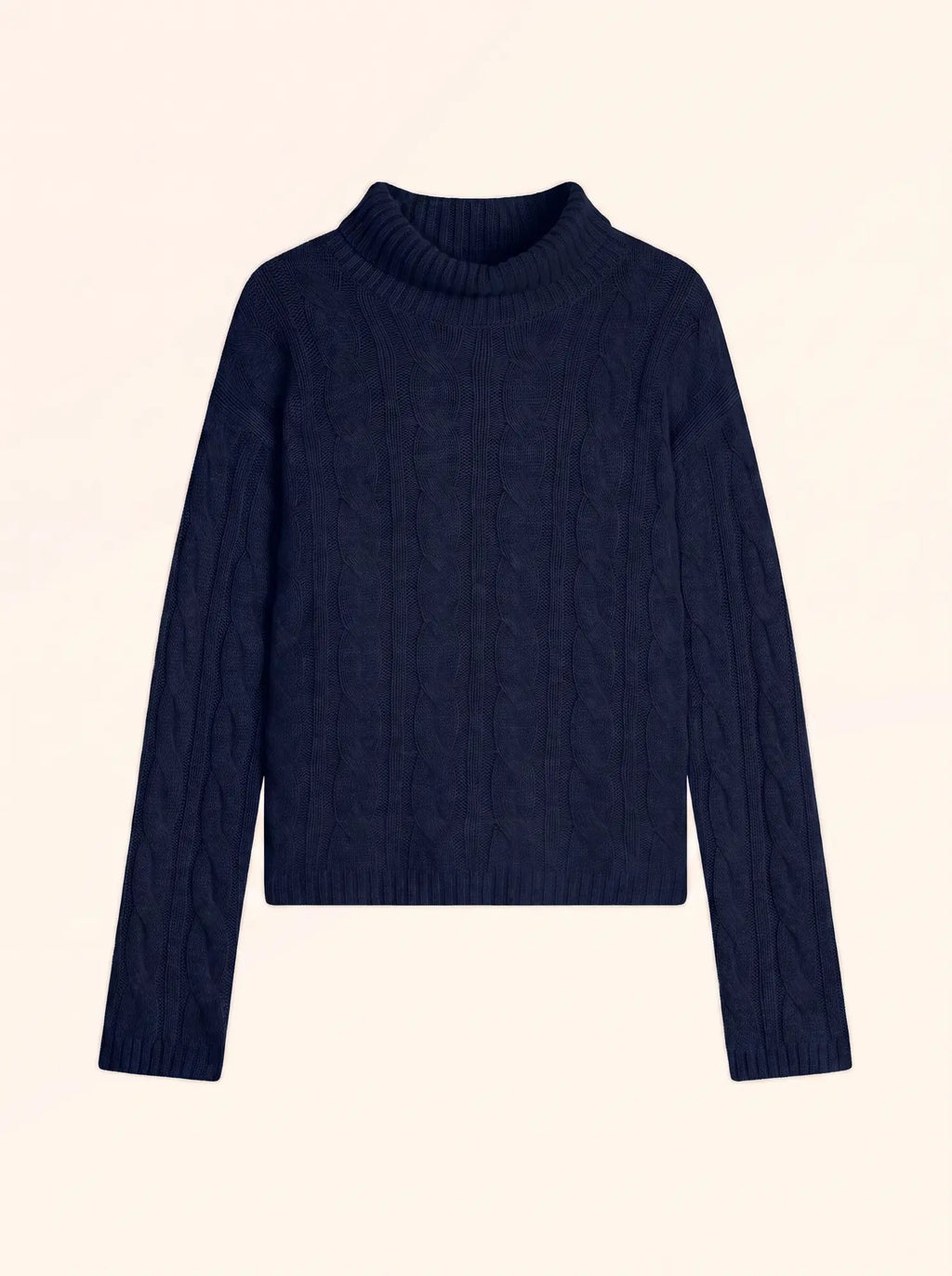 ALESSIA Pull Col Roulé 6 Fils Bleu Marine