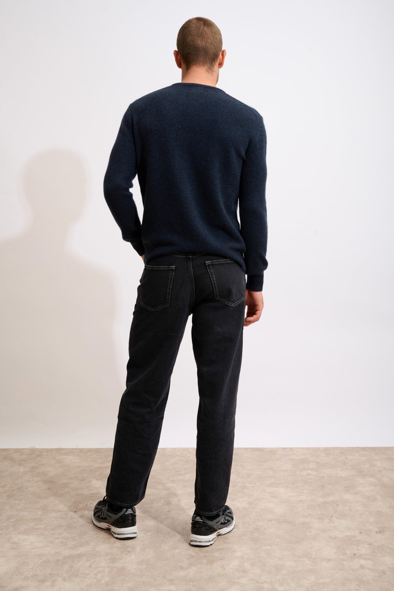 gabin pull col rond 4 fils caviar 100% cachemire