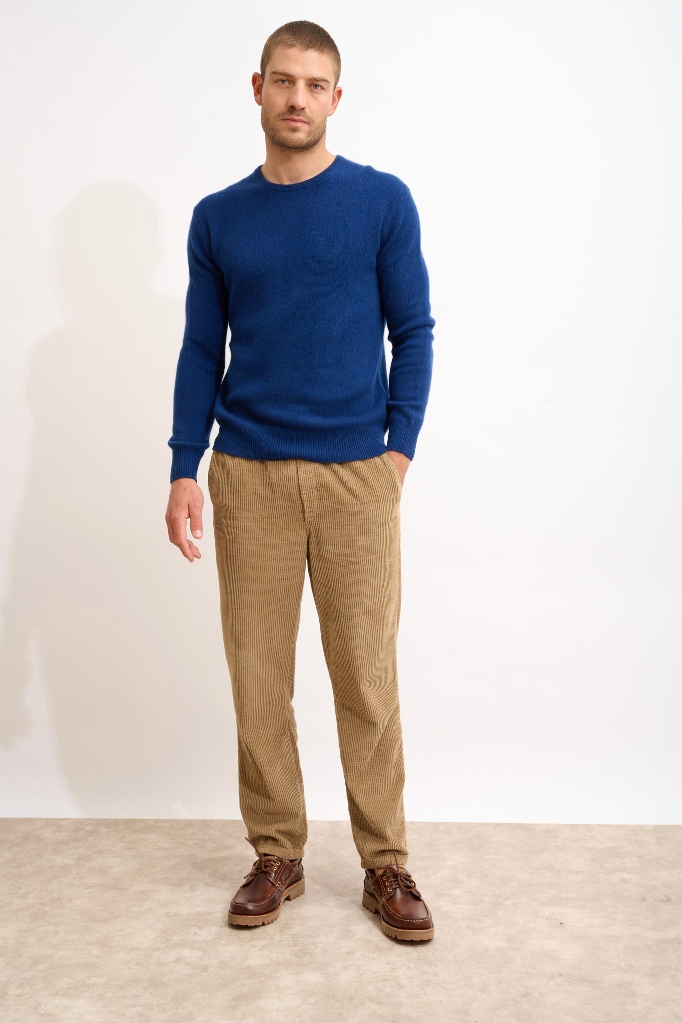 GABIN round neck sweater, 4-ply midnight blue