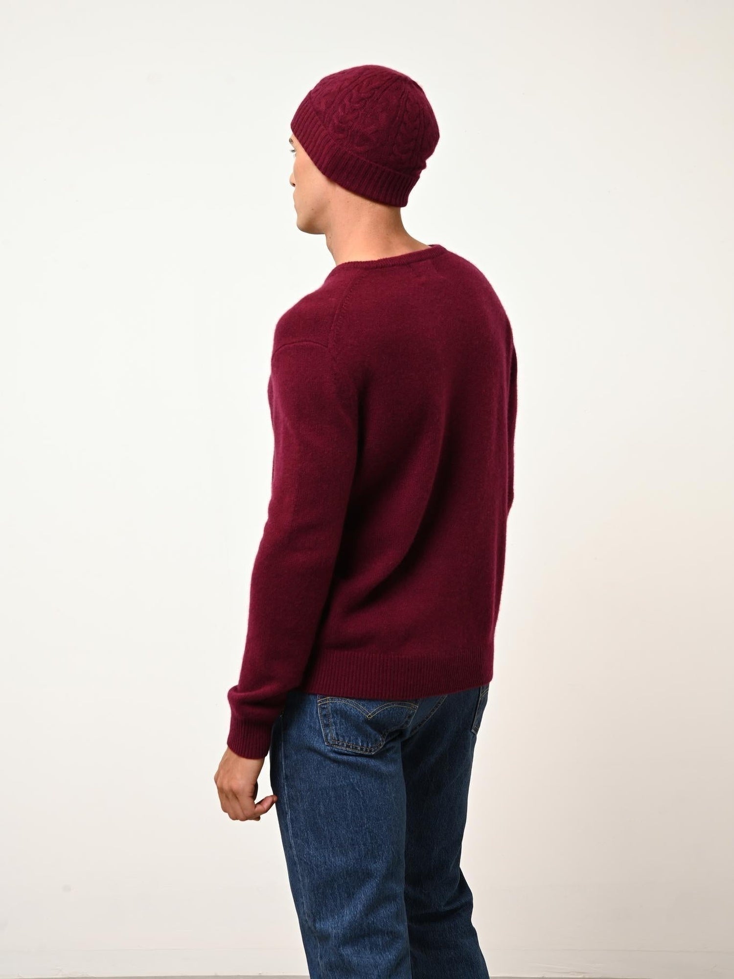 GABIN pull col rond bordeaux