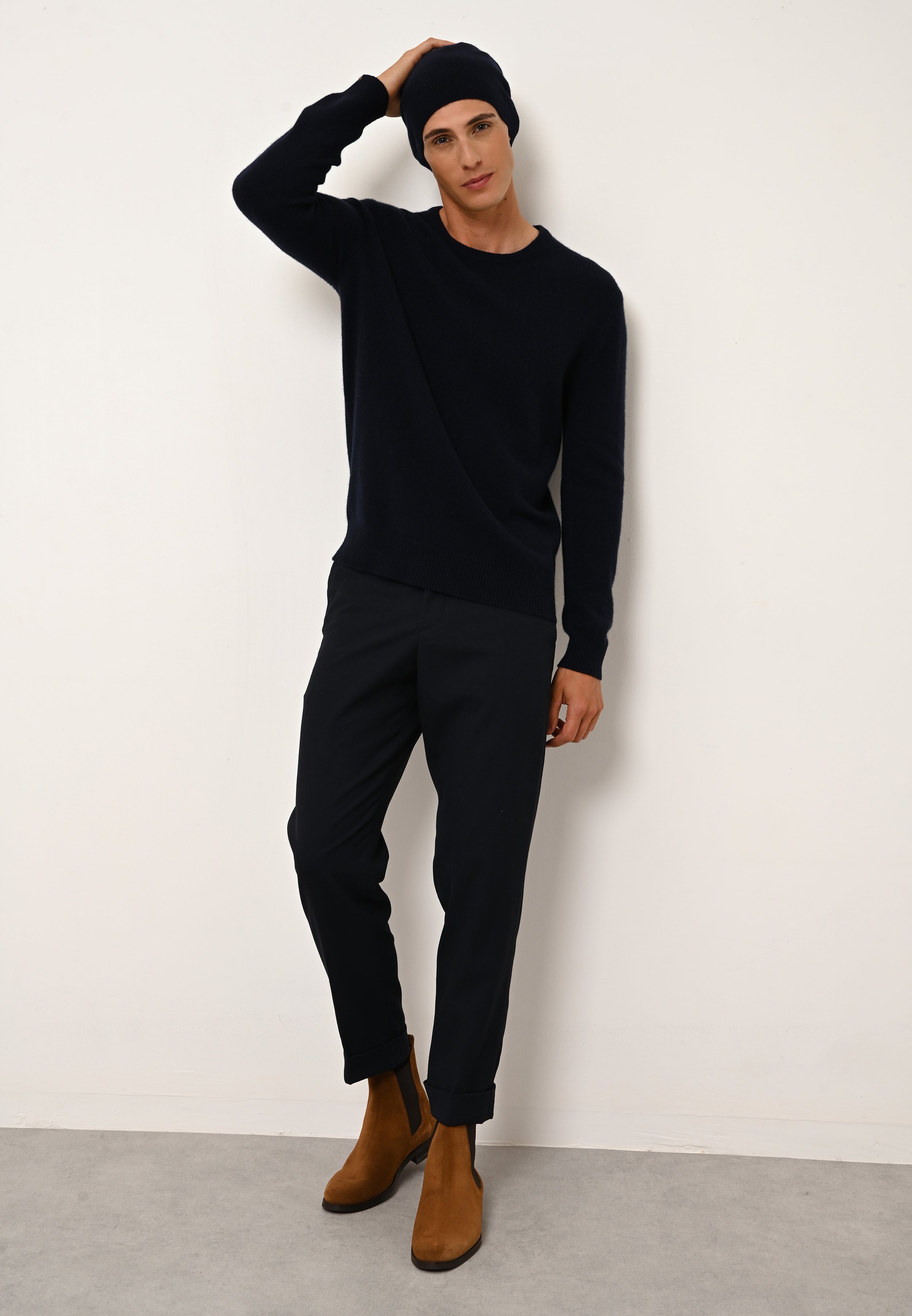 GABIN navy crew neck sweater