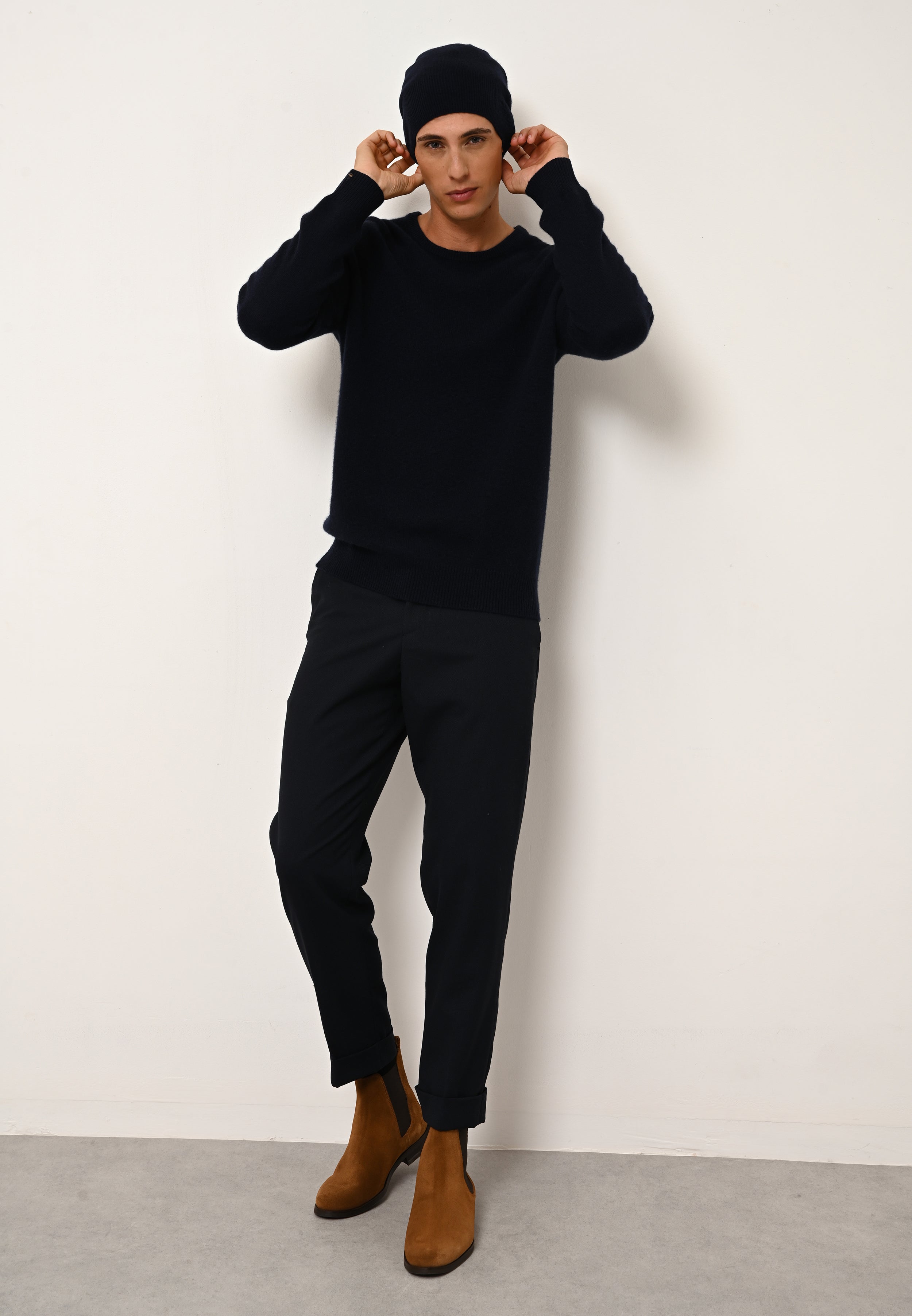 GABIN navy crew neck sweater