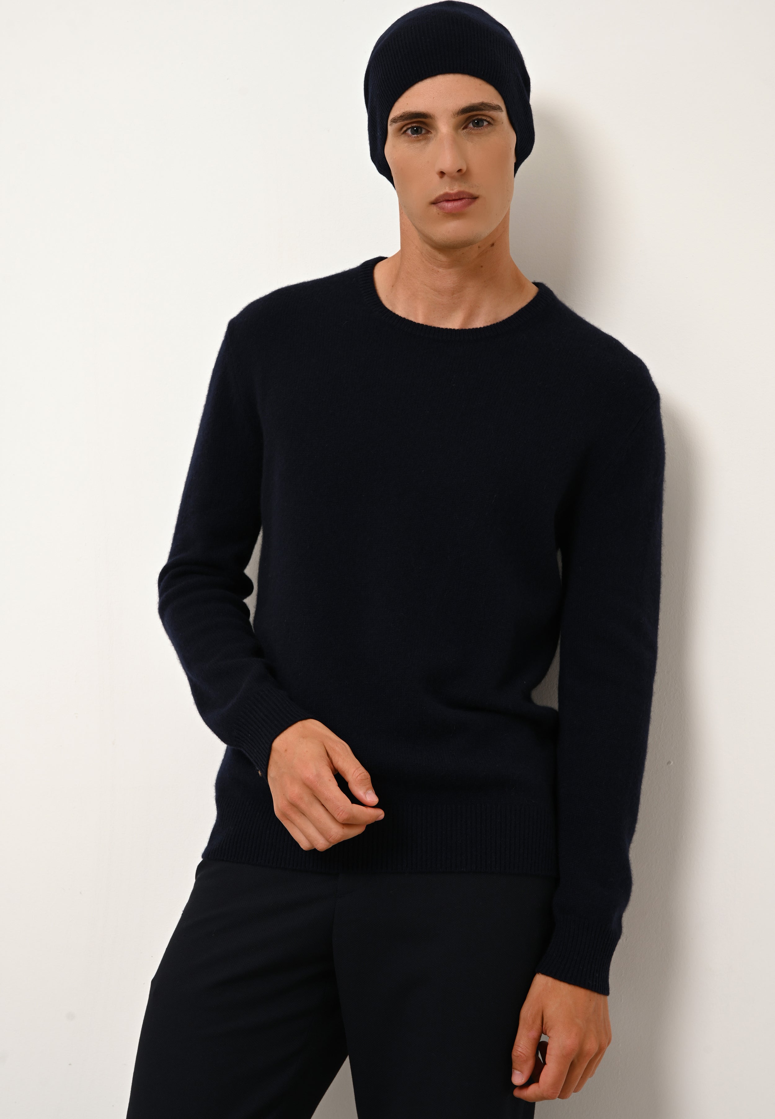 GABIN navy crew neck sweater