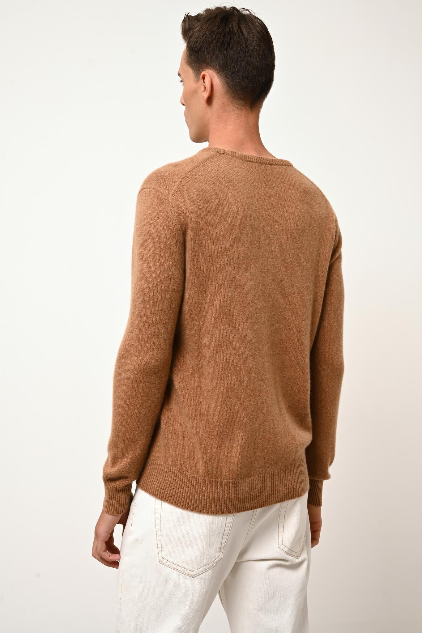 GABIN pull col rond noisette