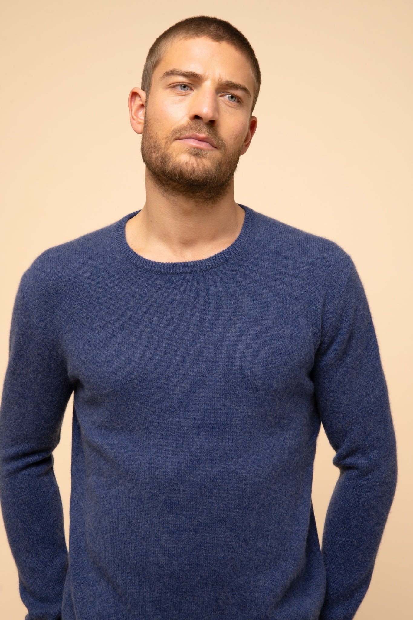 GABIN pull col rond ocean chiné