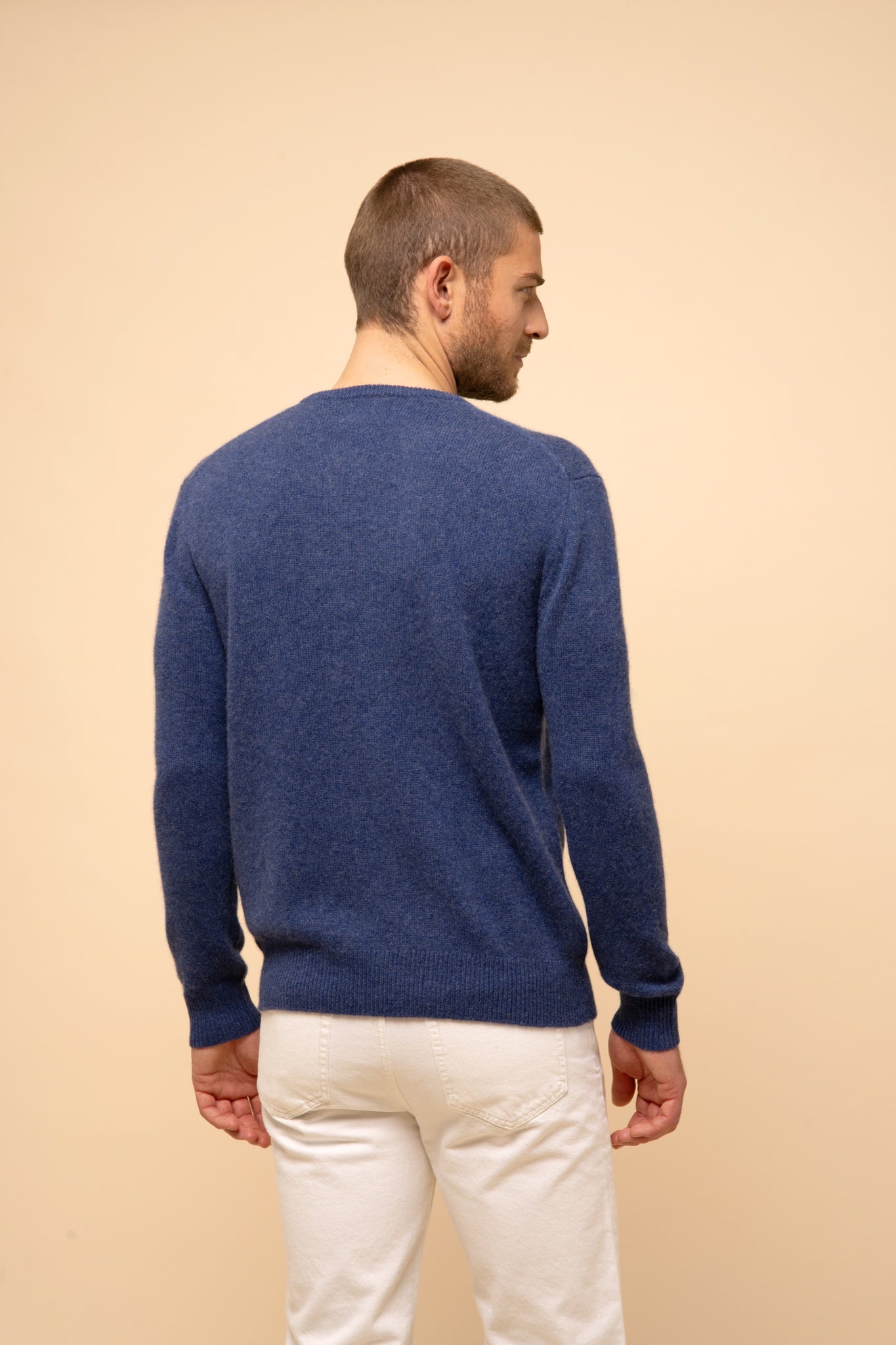 GABIN pull col rond ocean chiné