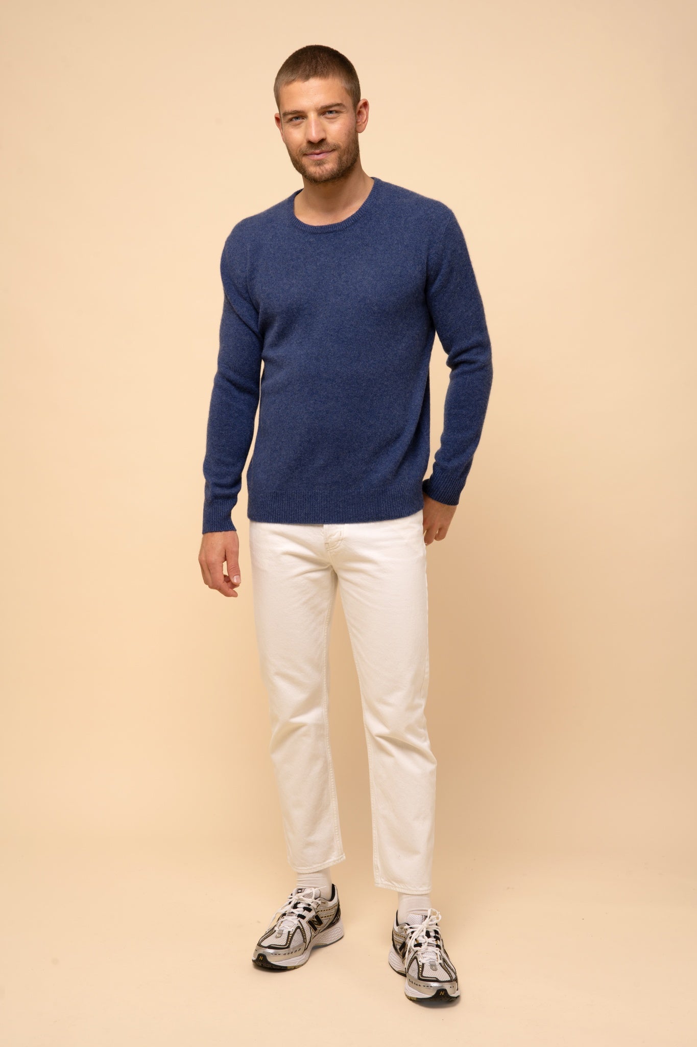 GABIN pull col rond ocean chiné