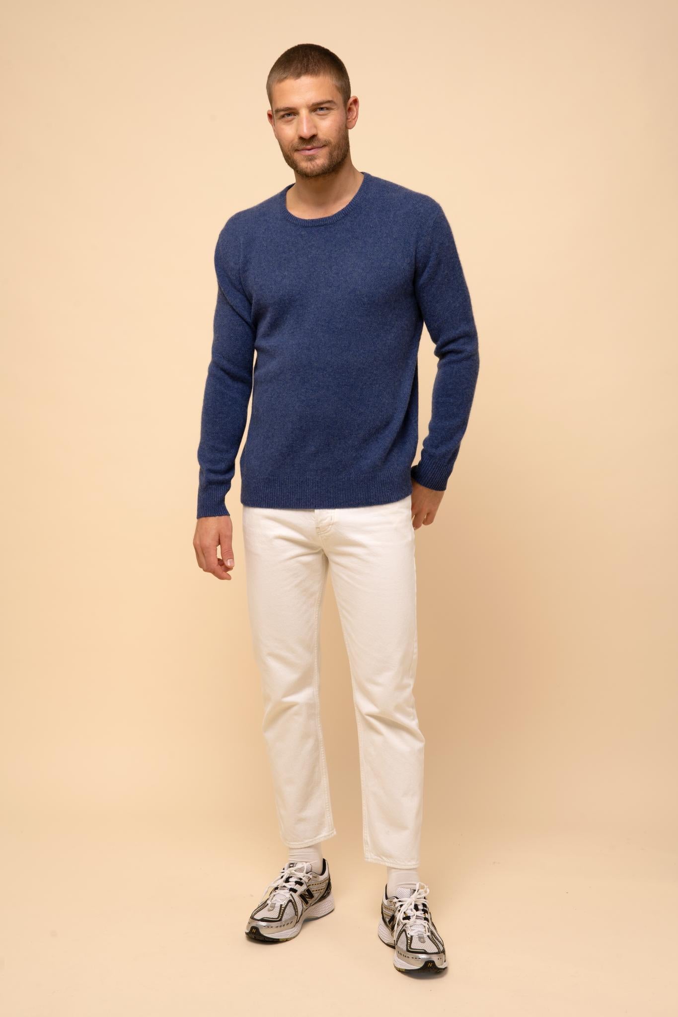 GABIN pull col rond ocean chiné