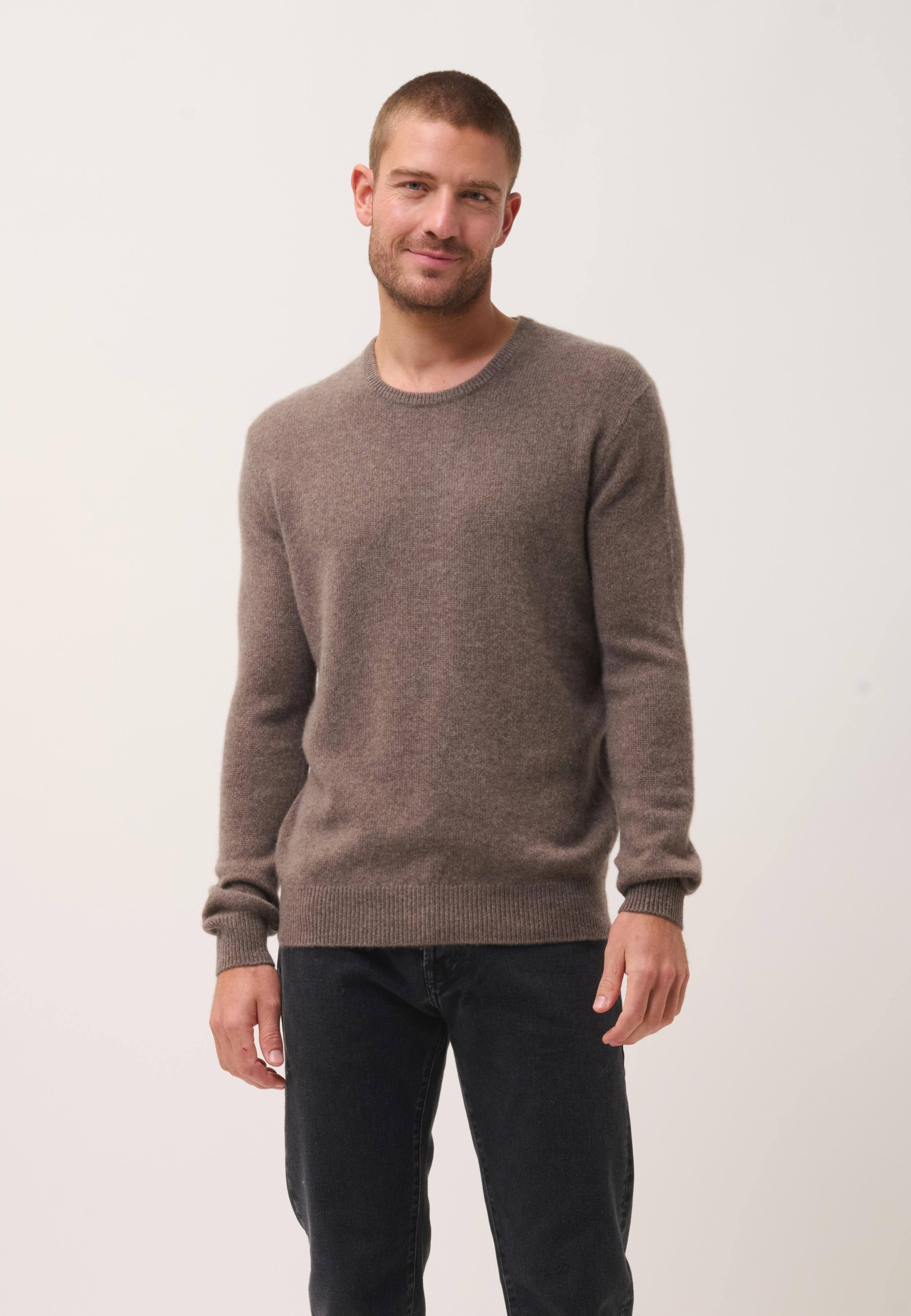 GABIN pull col rond taupe chiné