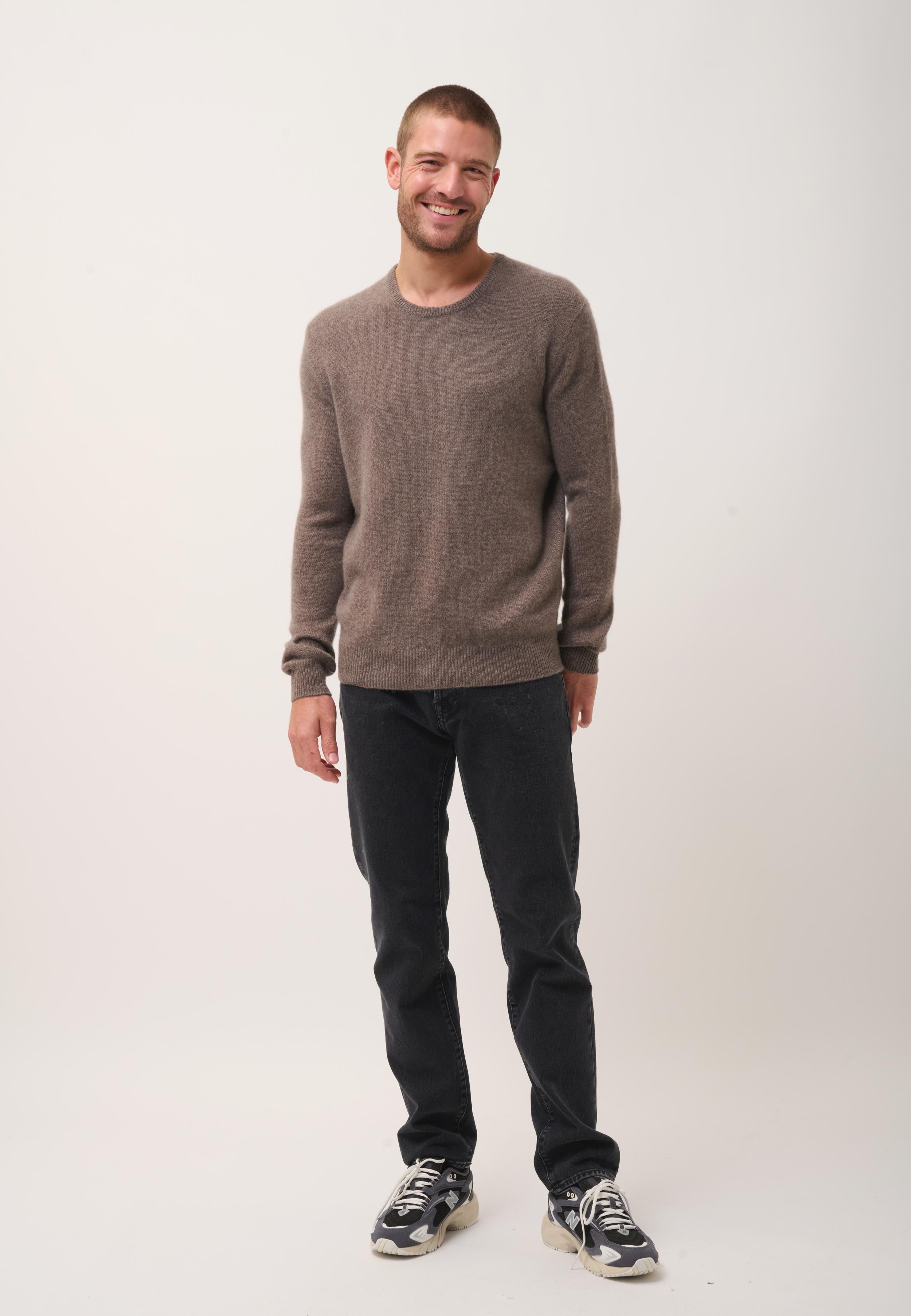 GABIN pull col rond taupe chiné