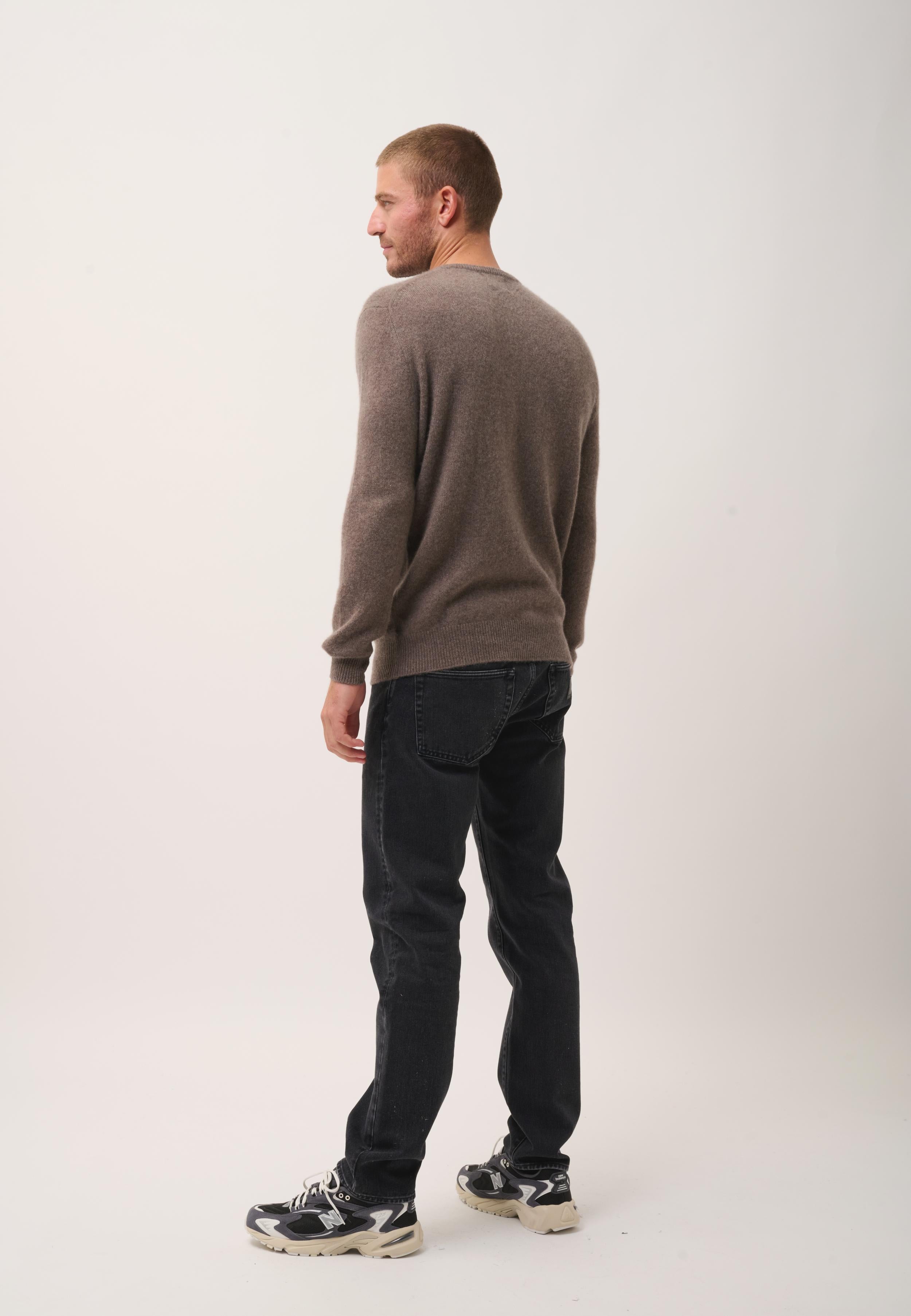 GABIN pull col rond taupe chiné