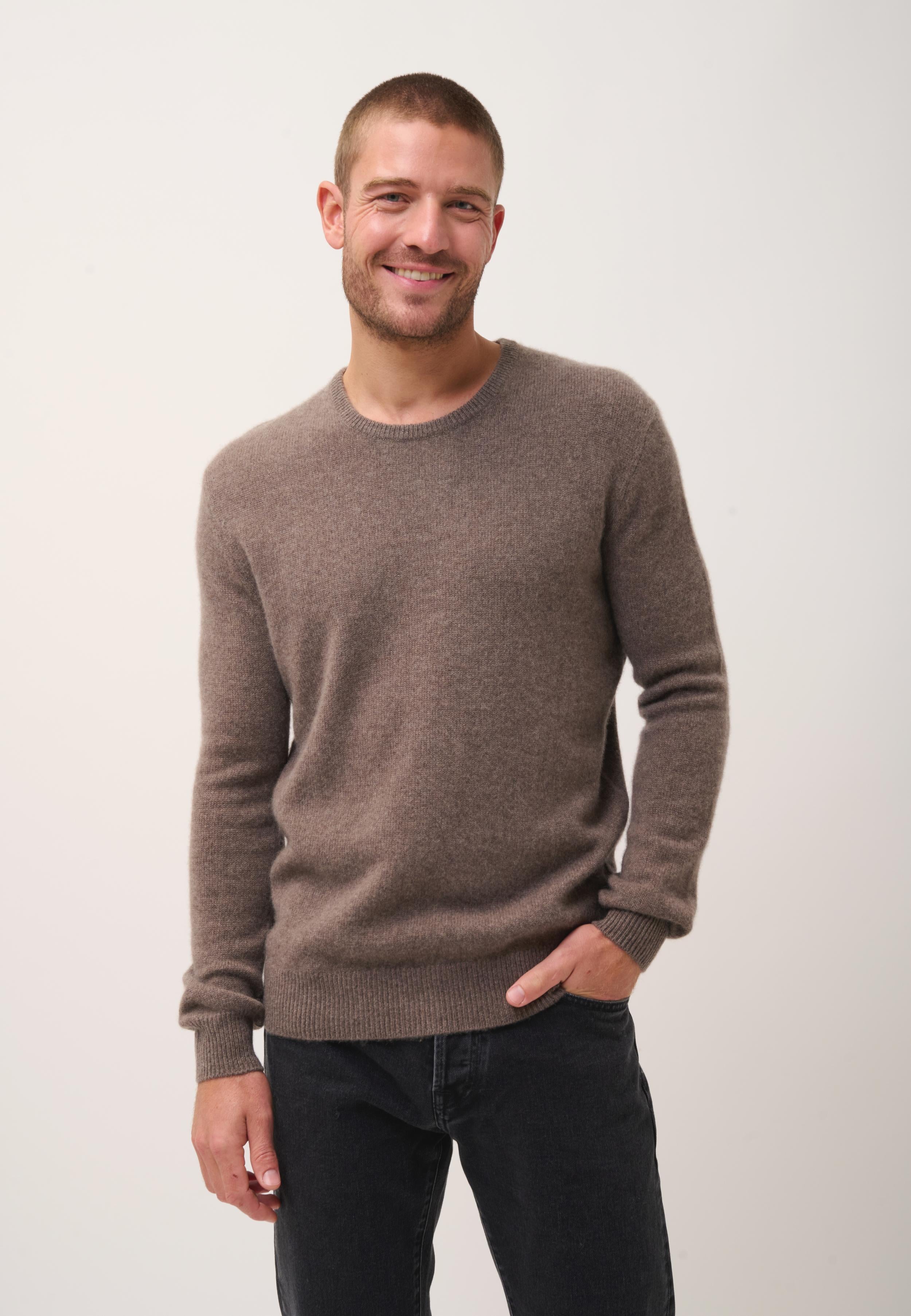 GABIN pull col rond taupe chiné