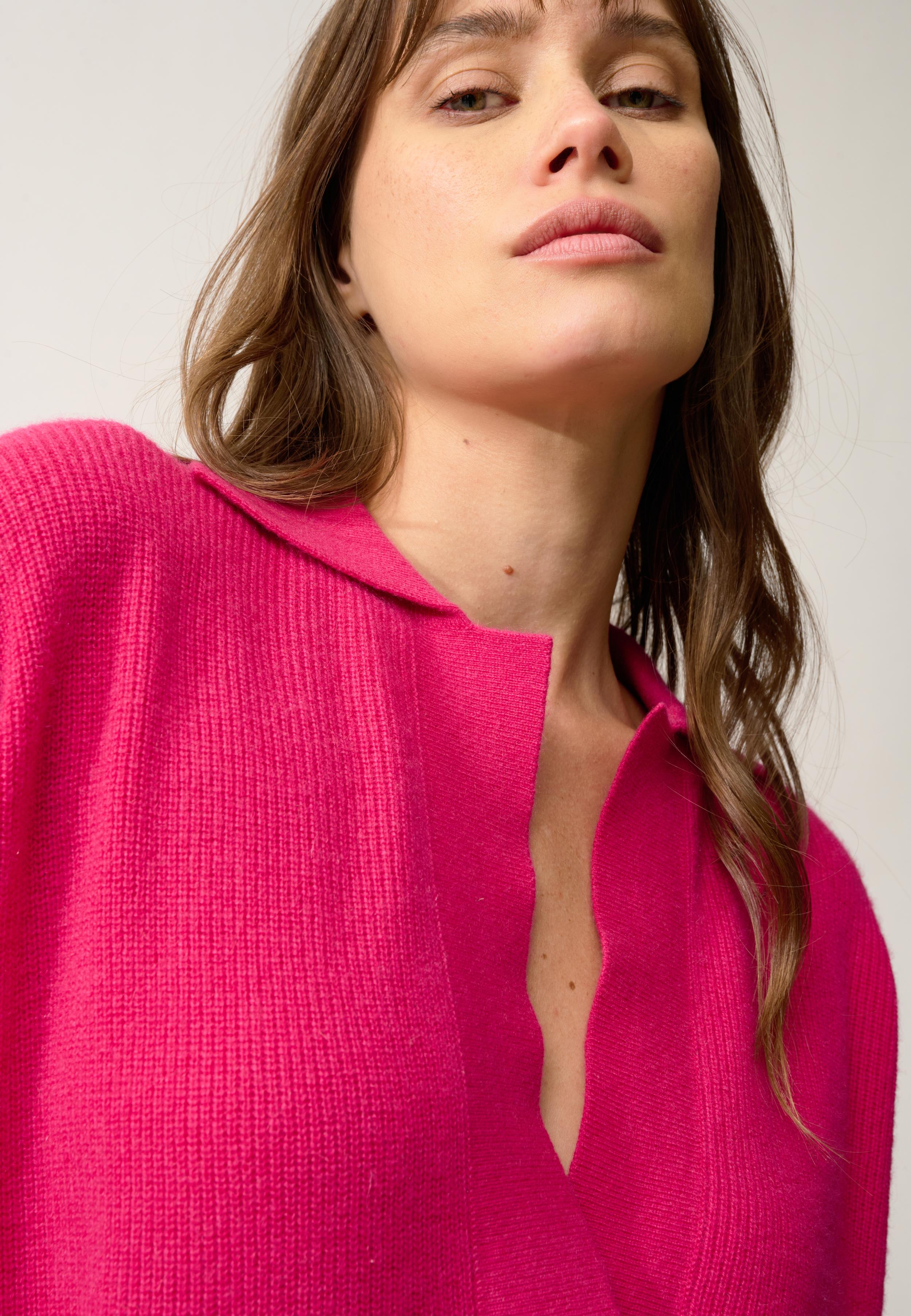 GARCIA polo col v fuchsia