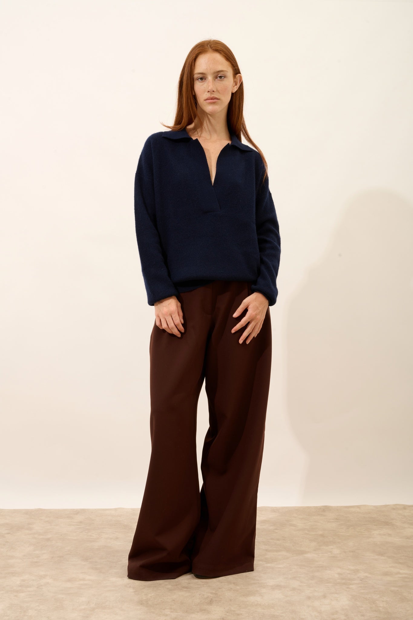 GARCIA polo v-neck navy