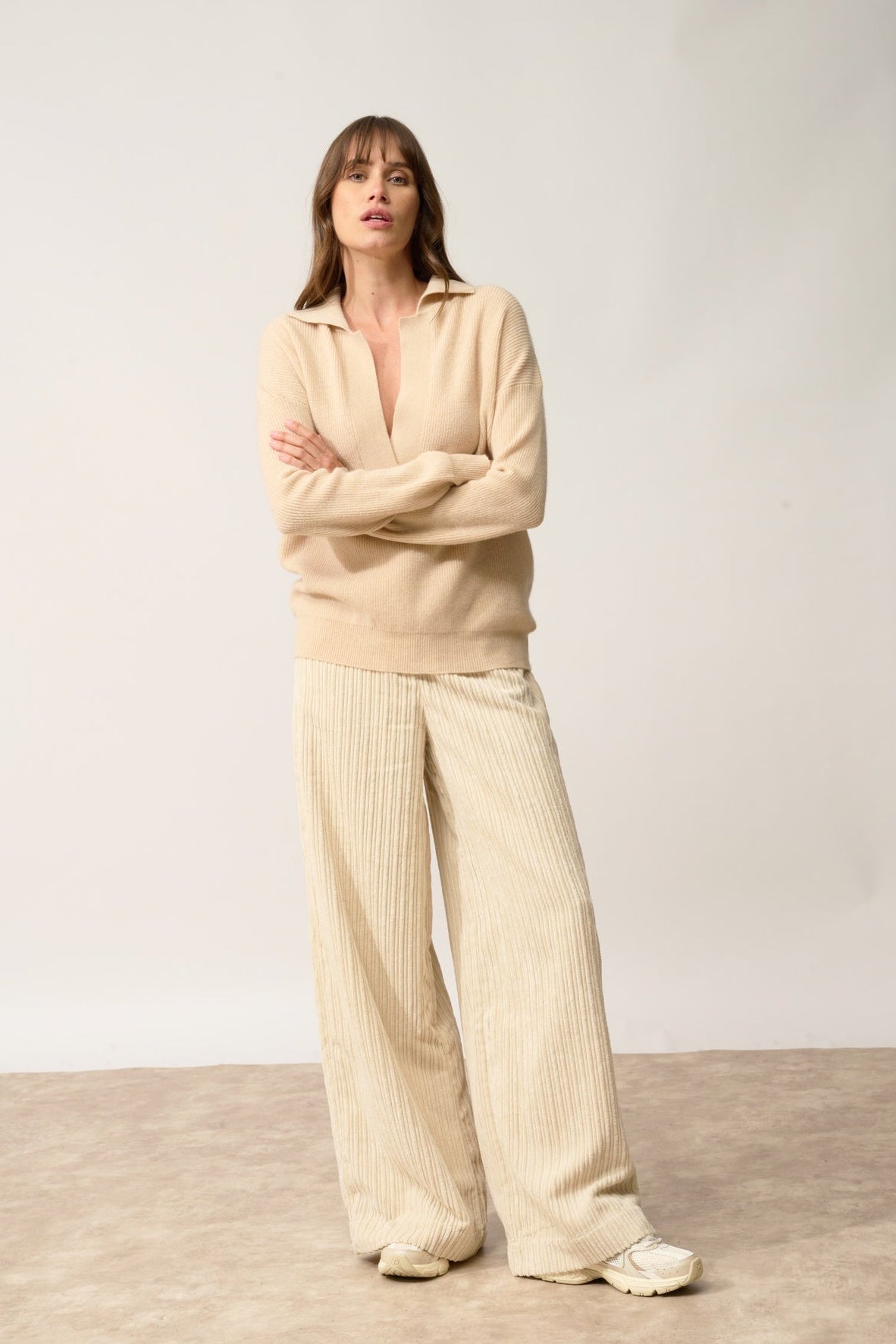 GARCIA v-neck polo sand