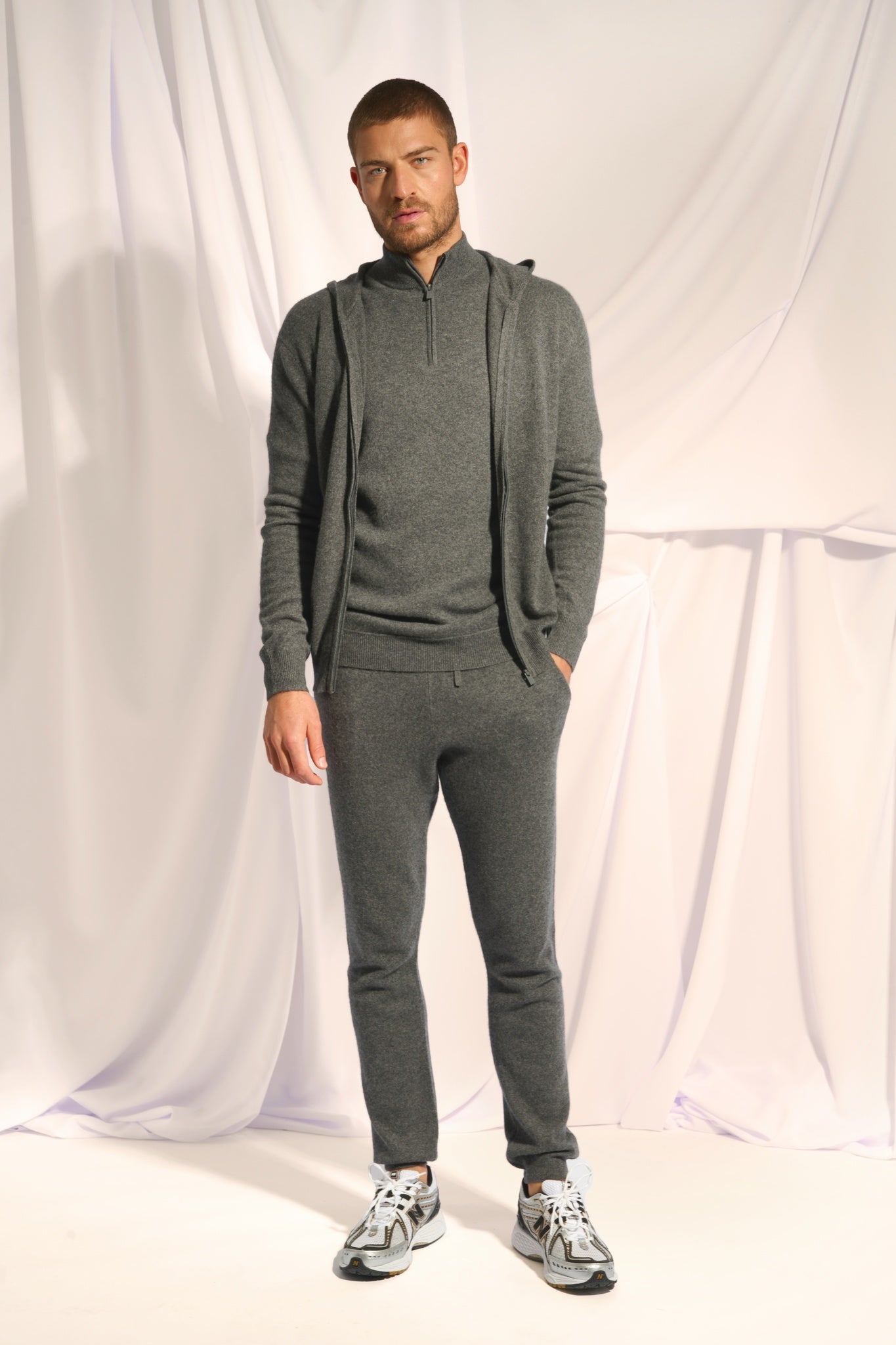 GARETH jogging suit anthracite mottled
