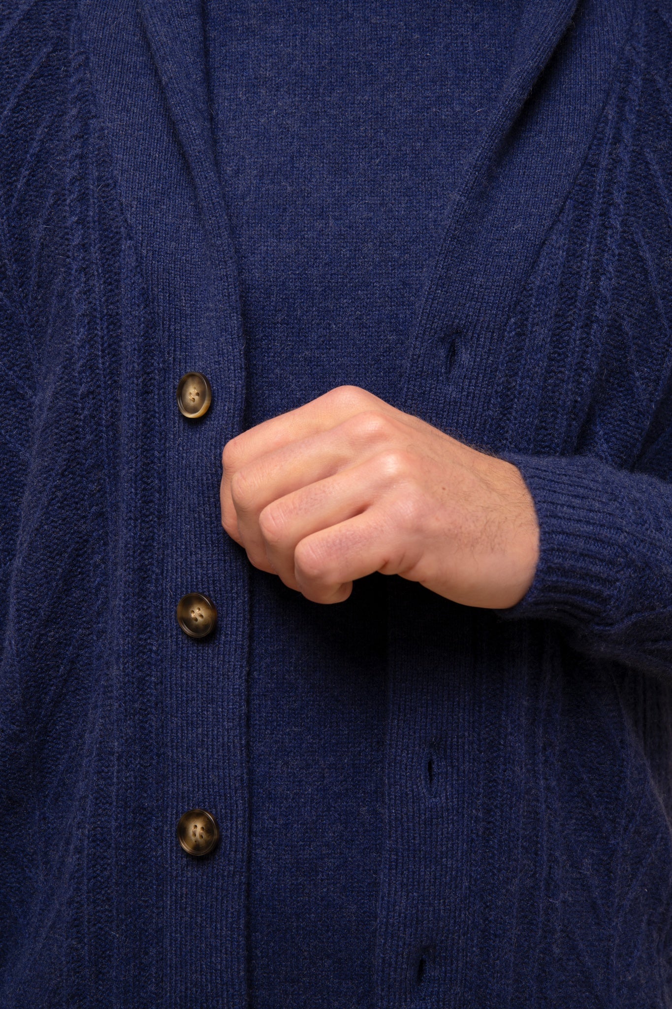 GARMA veste col châle bleu nuit