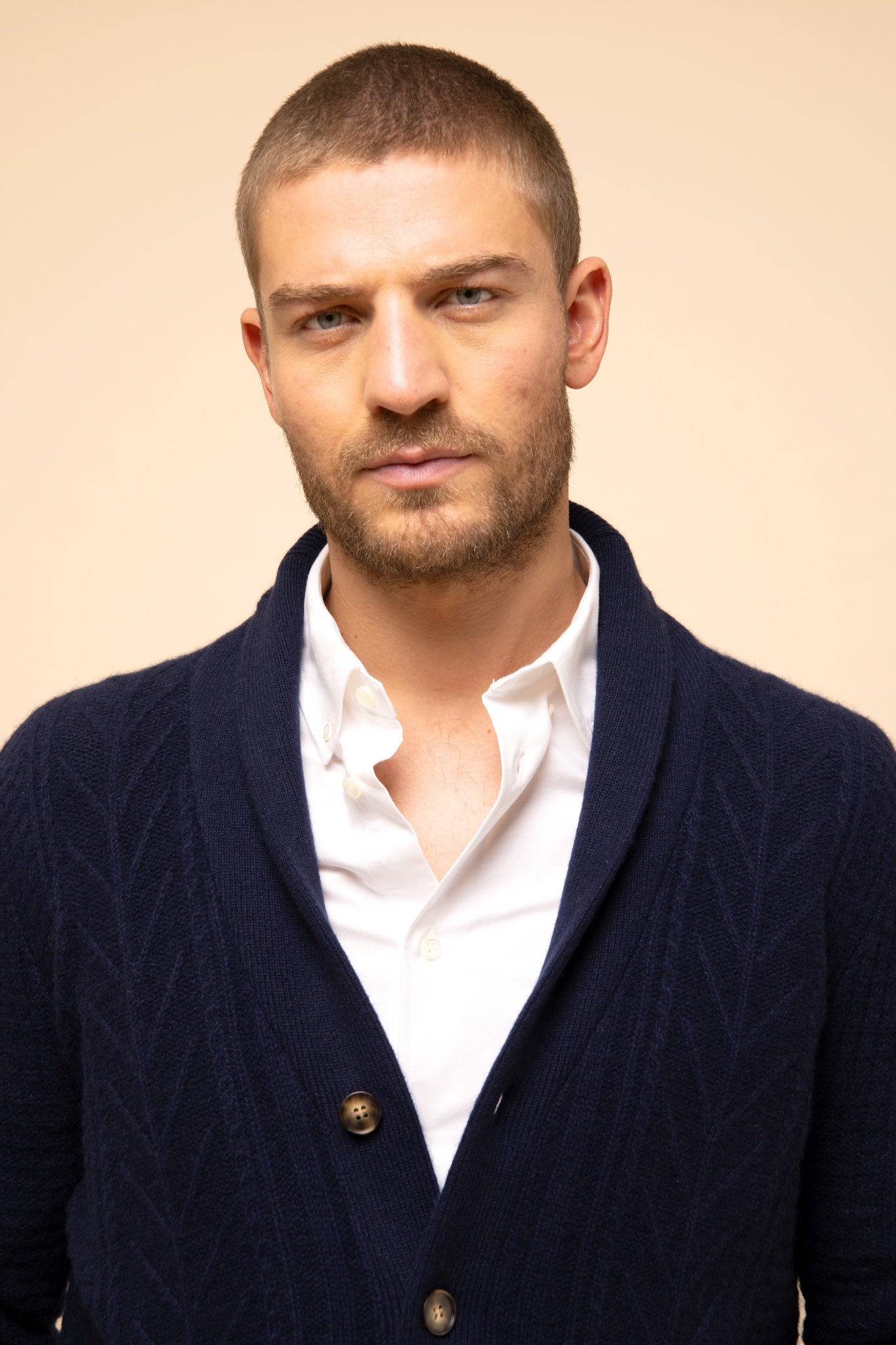 GARMA veste col châle navy