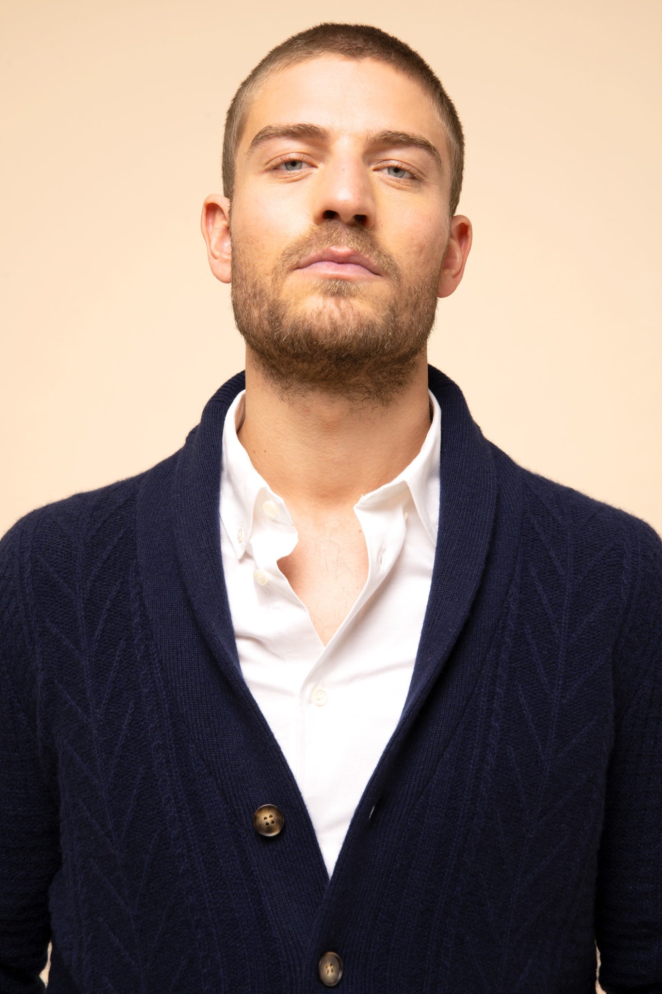 GARMA veste col châle navy