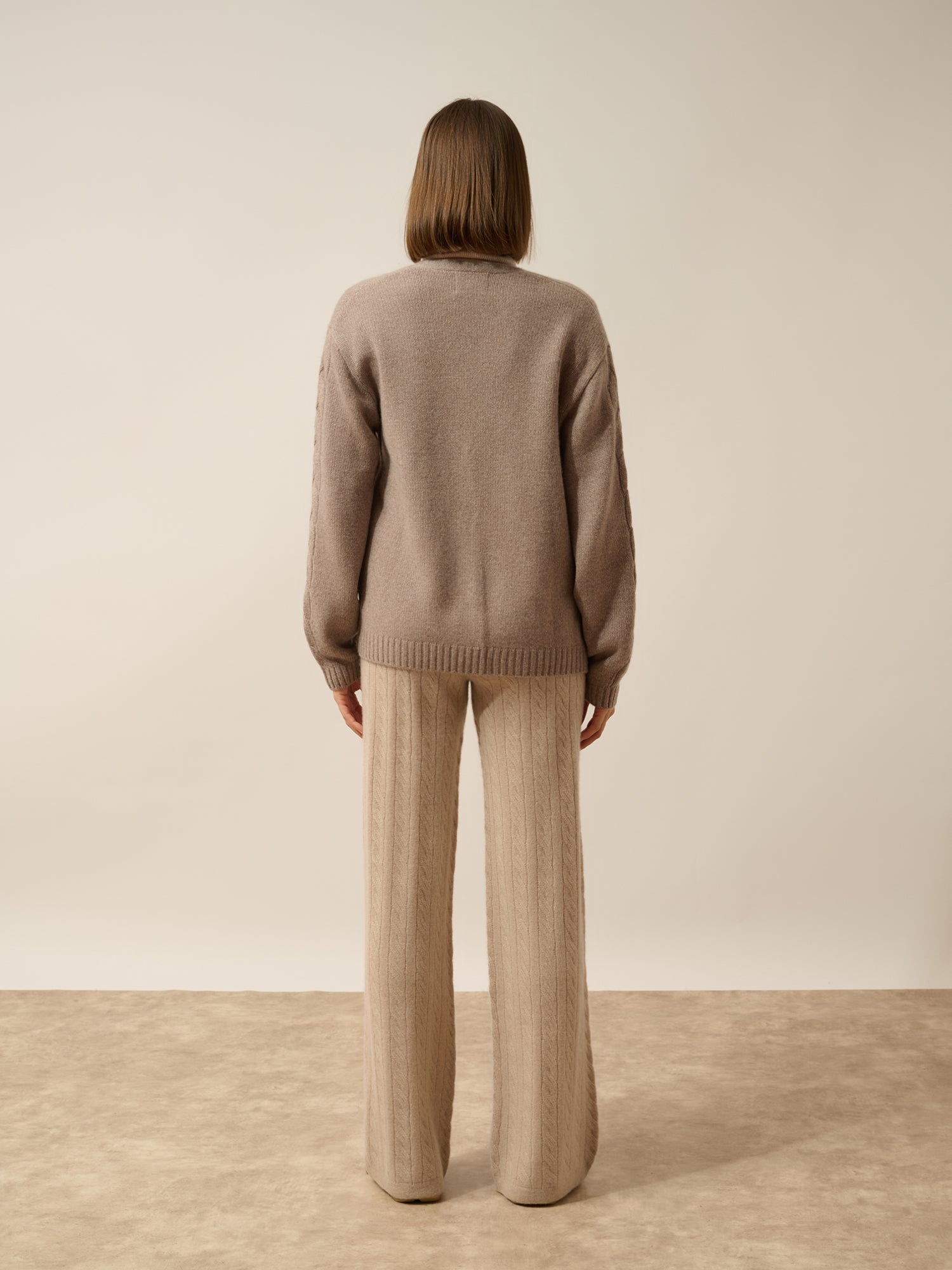 GENEVIEVE gilet col v 6 fils caribou chiné