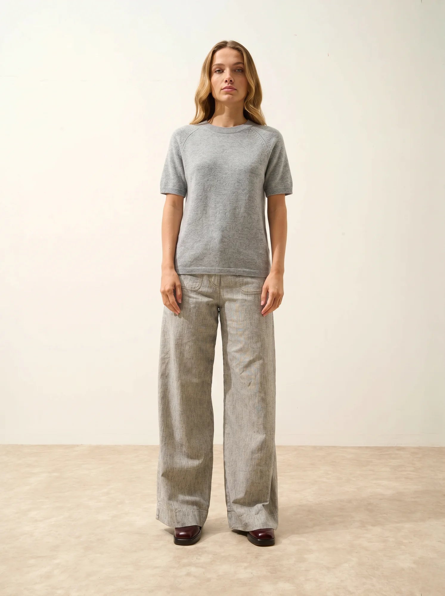 LAÏSA T-Shirt Col Rond Nuage Chiné