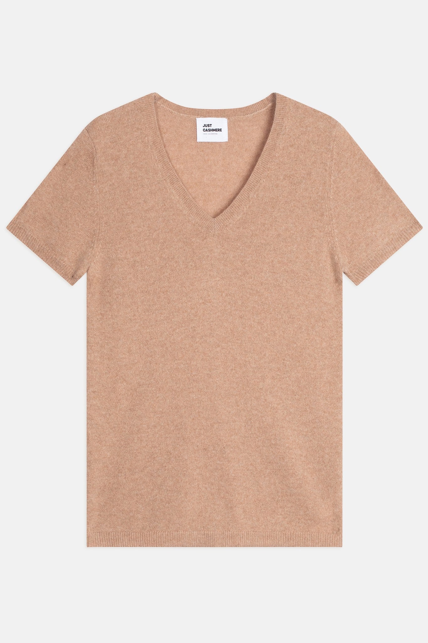glamis t-shirt col v camel chiné