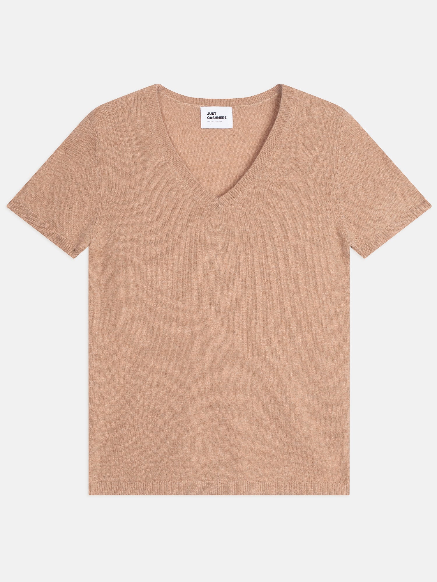 GLAMIS t-shirt col v camel chiné