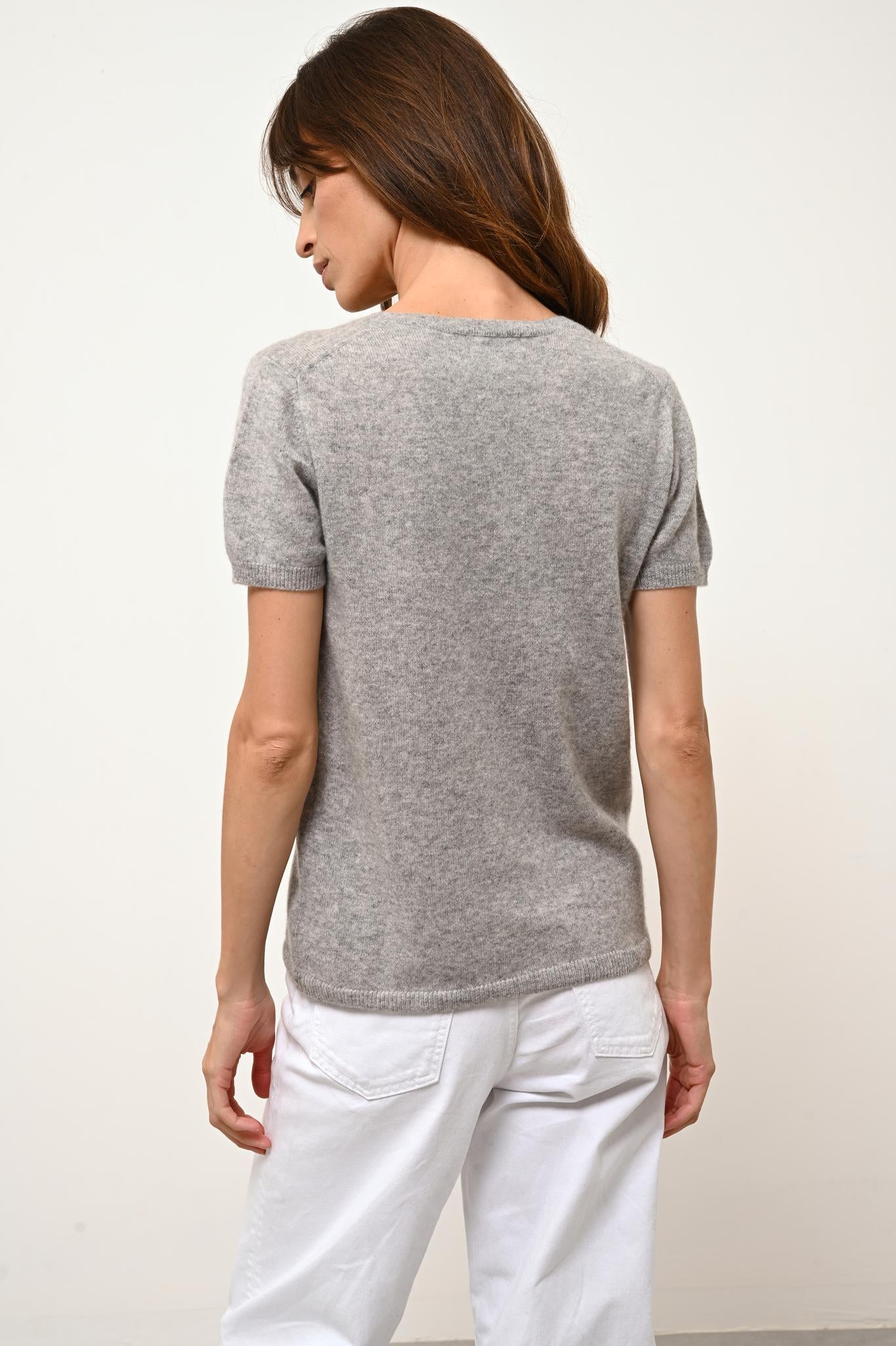 GLAMIS t-shirt col v nuage chiné